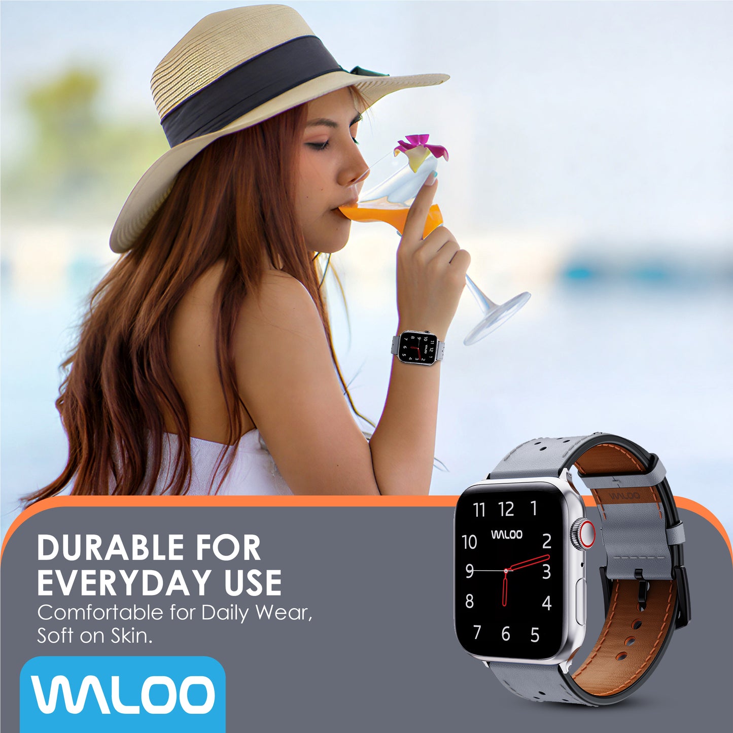 Waloo Breathable Leather Band For Apple Watch