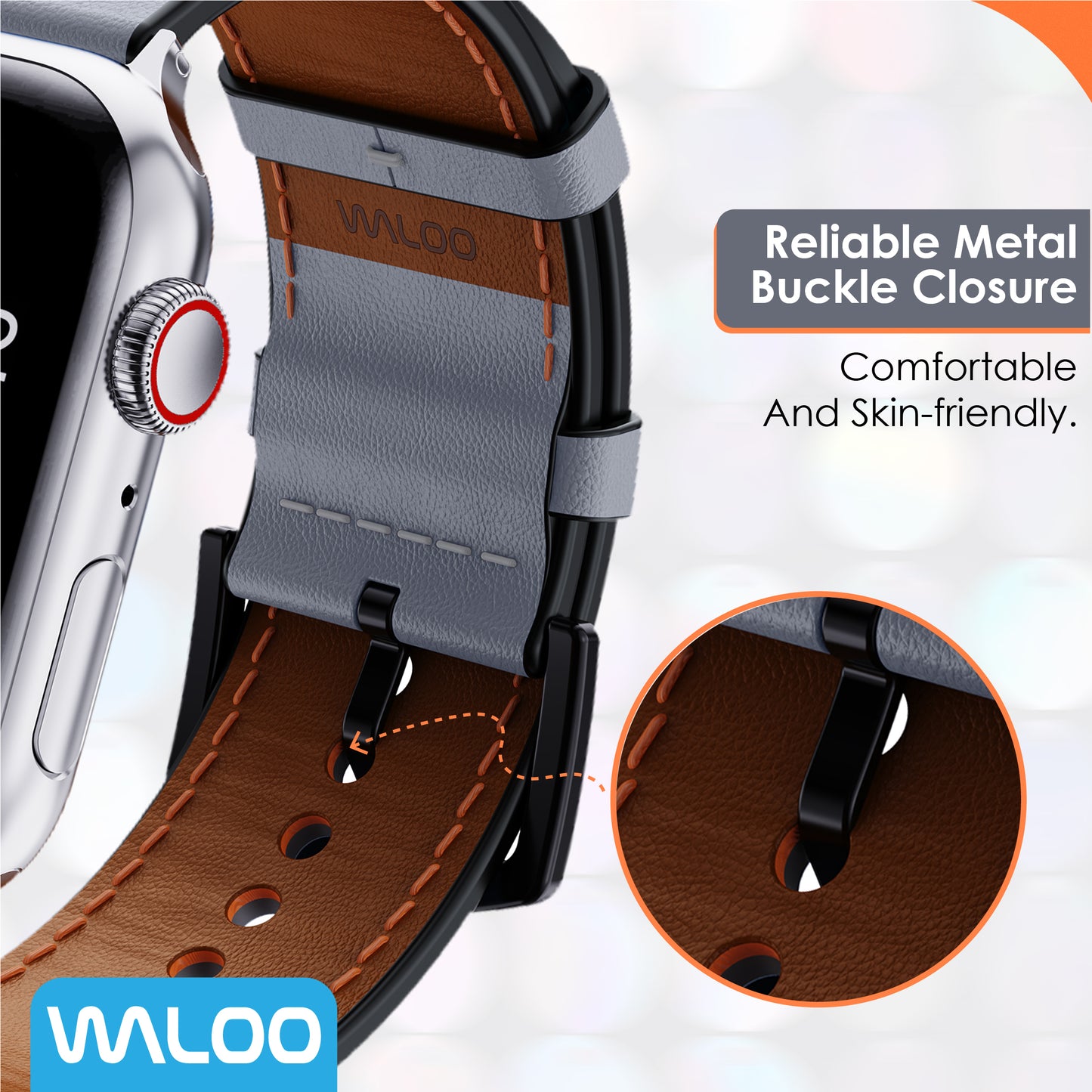 Waloo Breathable Leather Band For Apple Watch