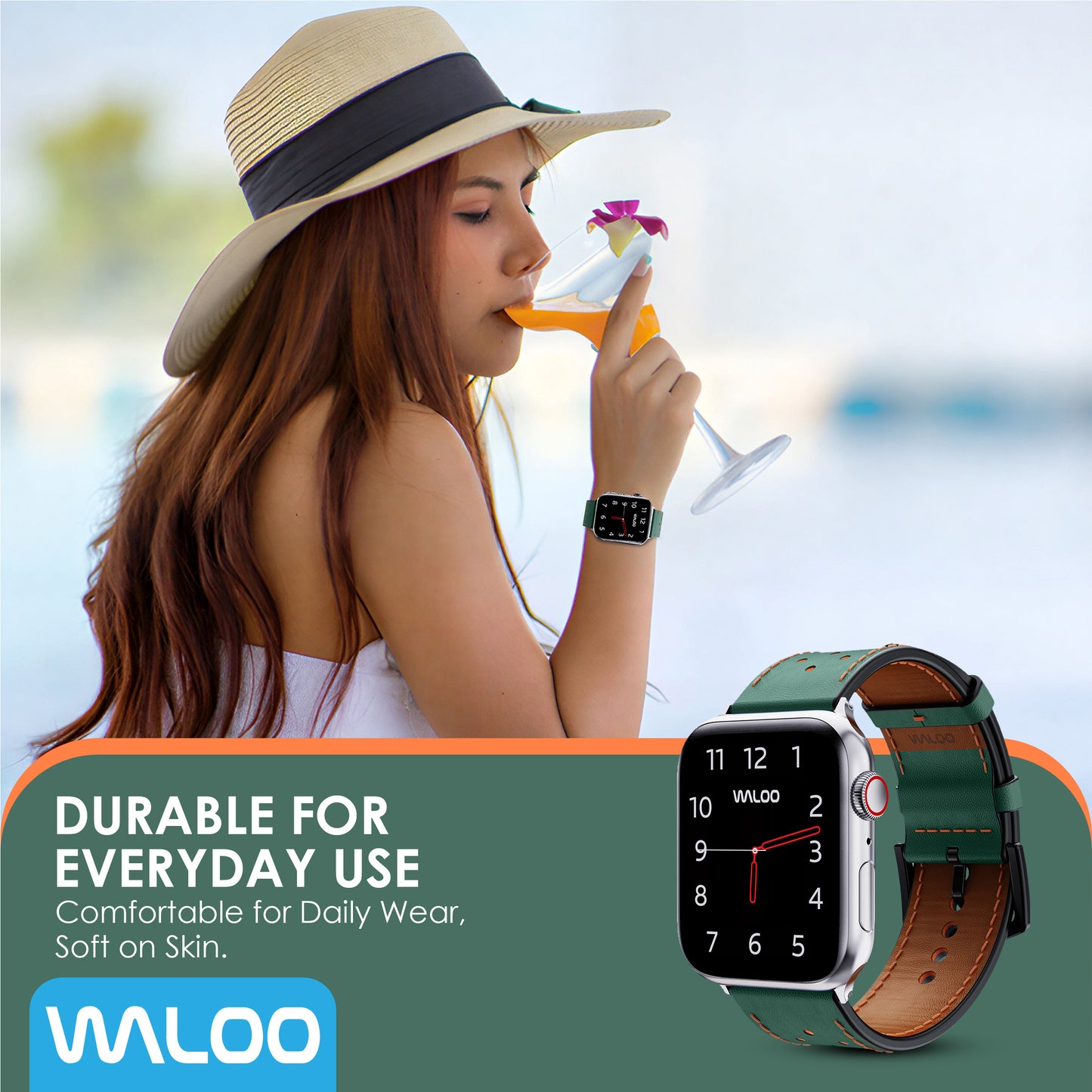 Waloo Breathable Leather Band For Apple Watch