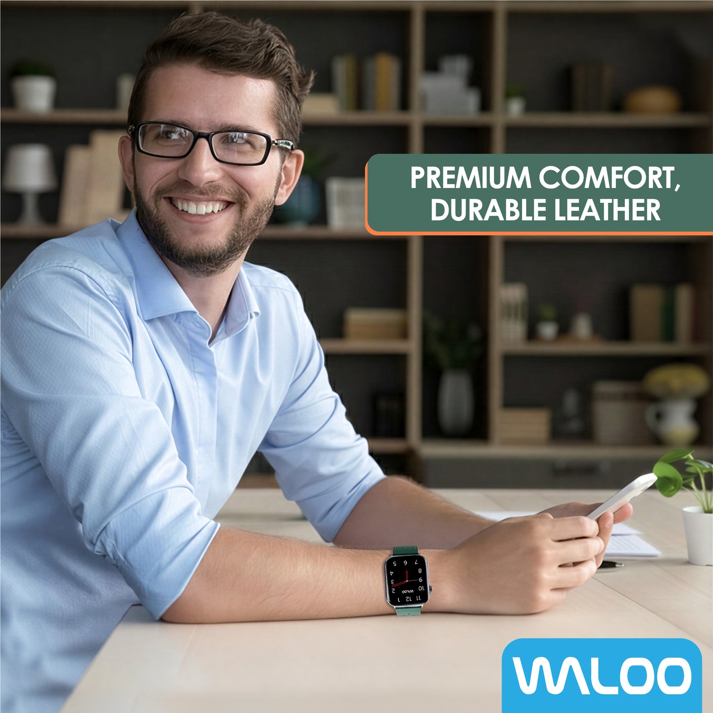 Waloo Breathable Leather Band For Apple Watch