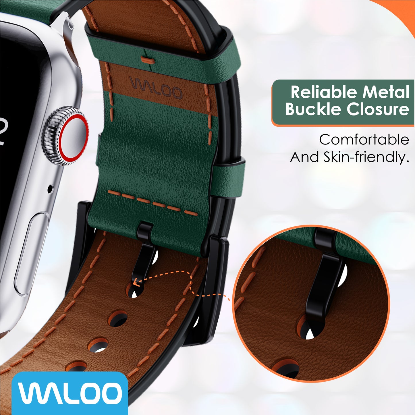 Waloo Breathable Leather Band For Apple Watch