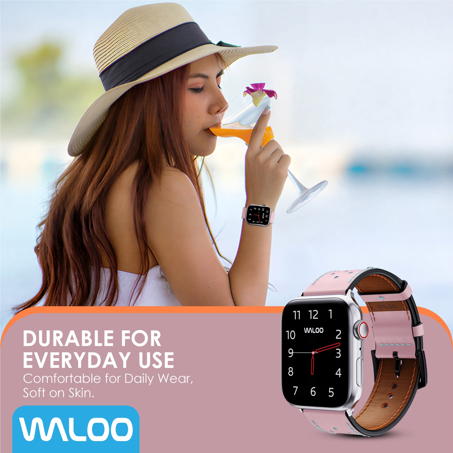 Waloo Breathable Leather Band For Apple Watch