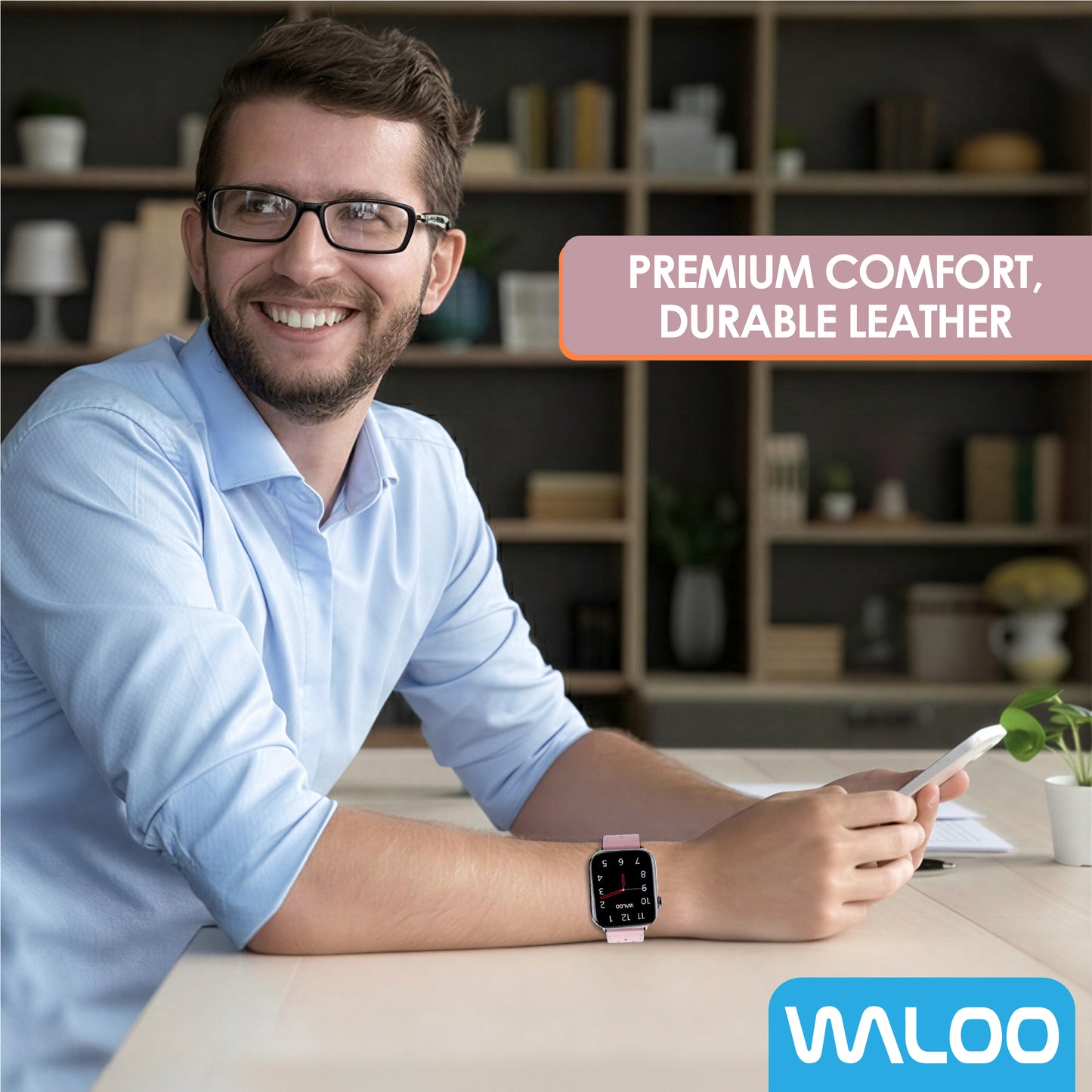 Waloo Breathable Leather Band For Apple Watch