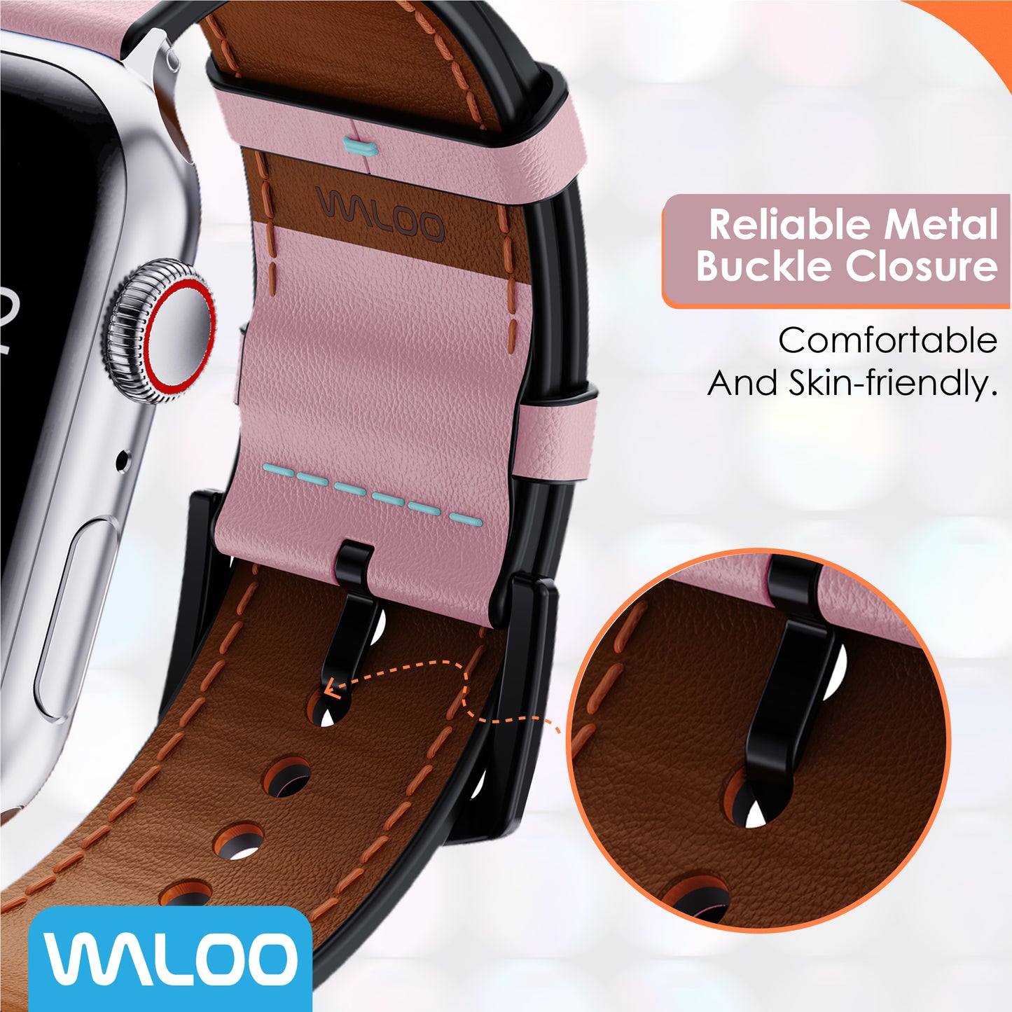 Waloo Breathable Leather Band For Apple Watch
