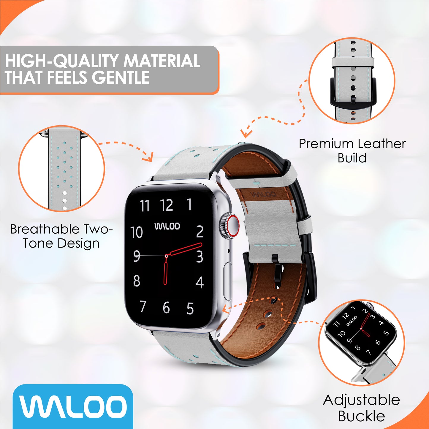 Waloo Breathable Leather Band For Apple Watch