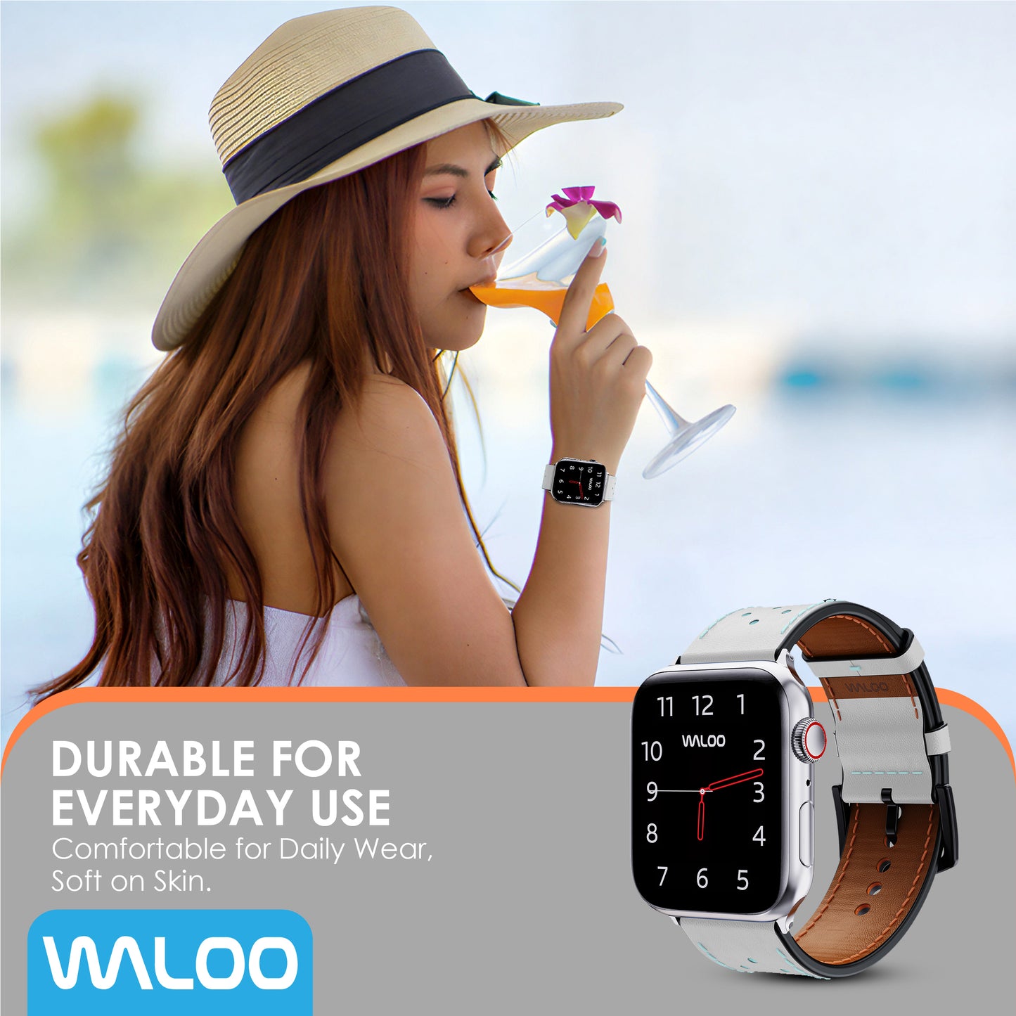 Waloo Breathable Leather Band For Apple Watch