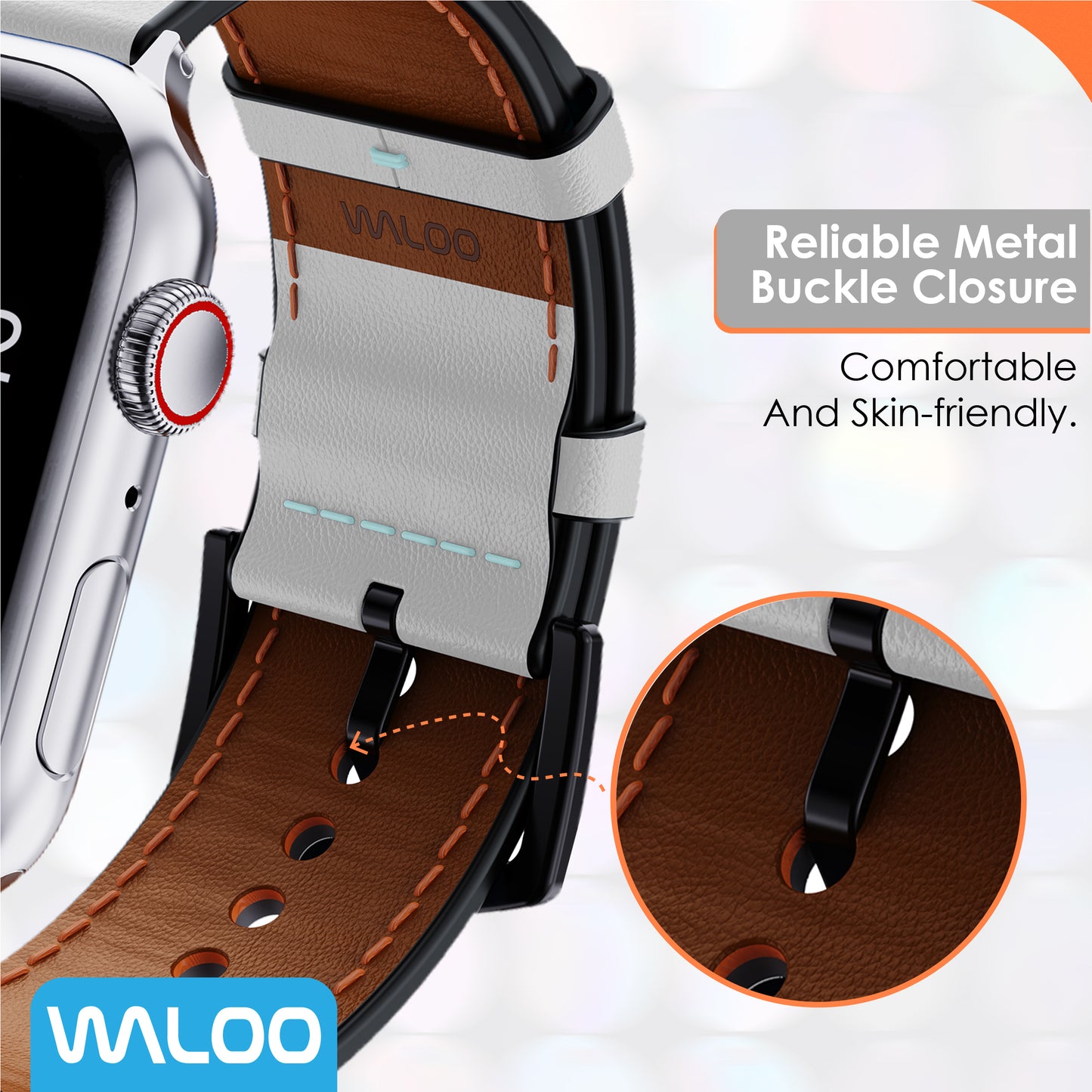 Waloo Breathable Leather Band For Apple Watch