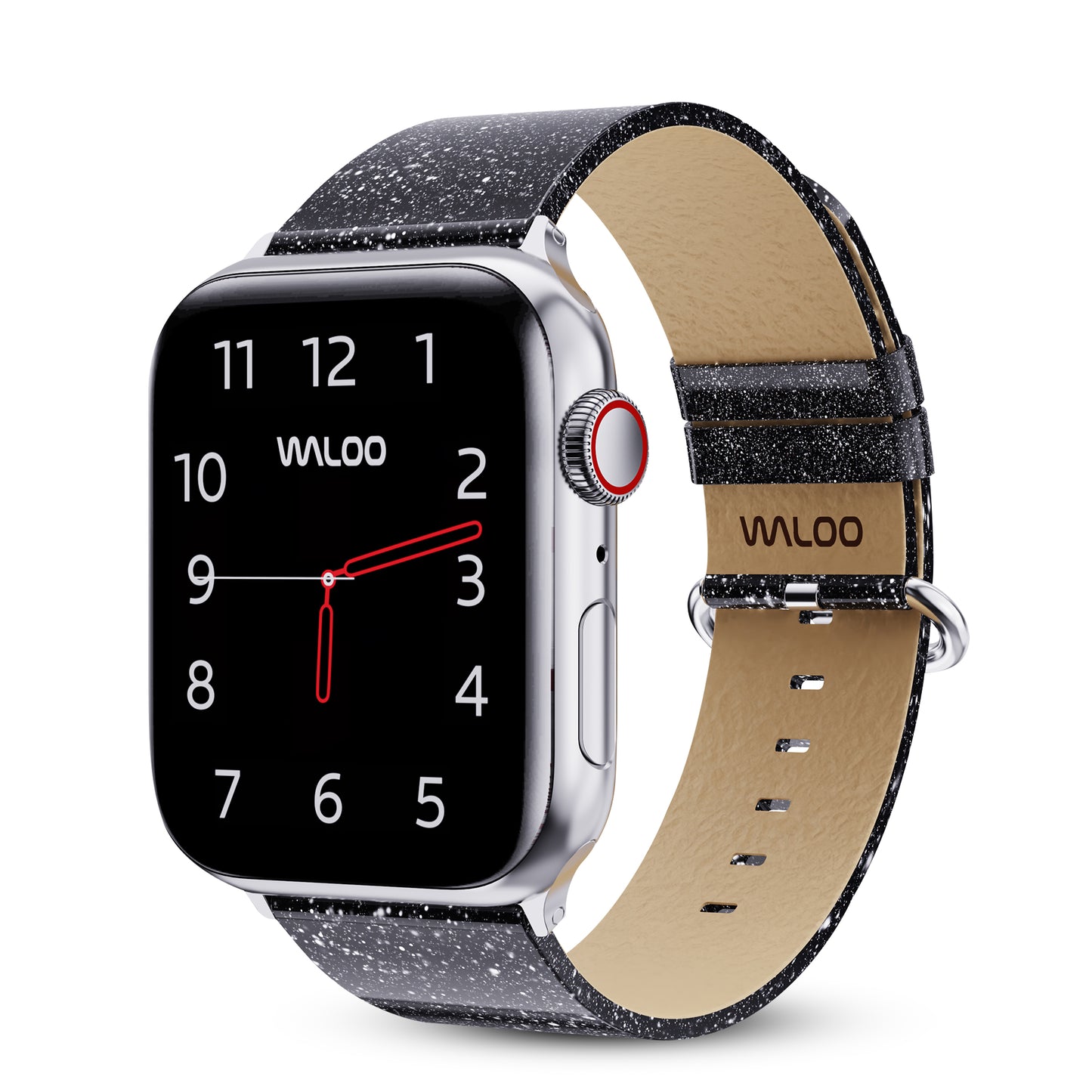 Waloo Shiny Brilliance Leather Band For Apple Watch