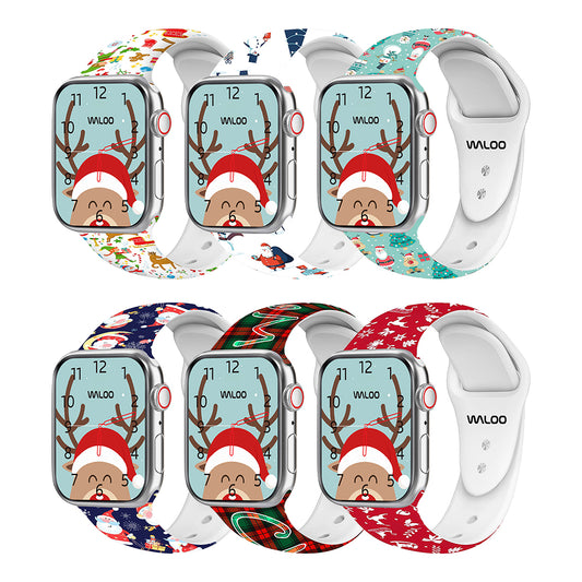 Waloo Christmas/Holiday Fun Silicone Sport Band For Apple Watch