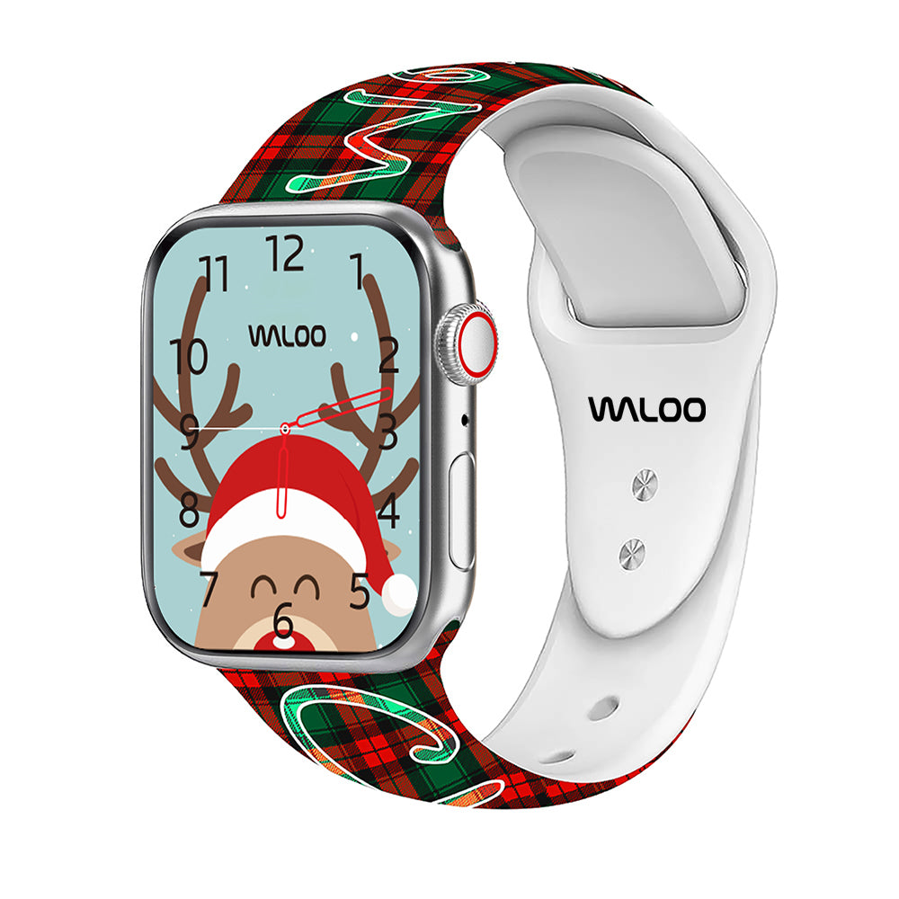 Waloo Christmas/Holiday Fun Silicone Sport Band For Apple Watch