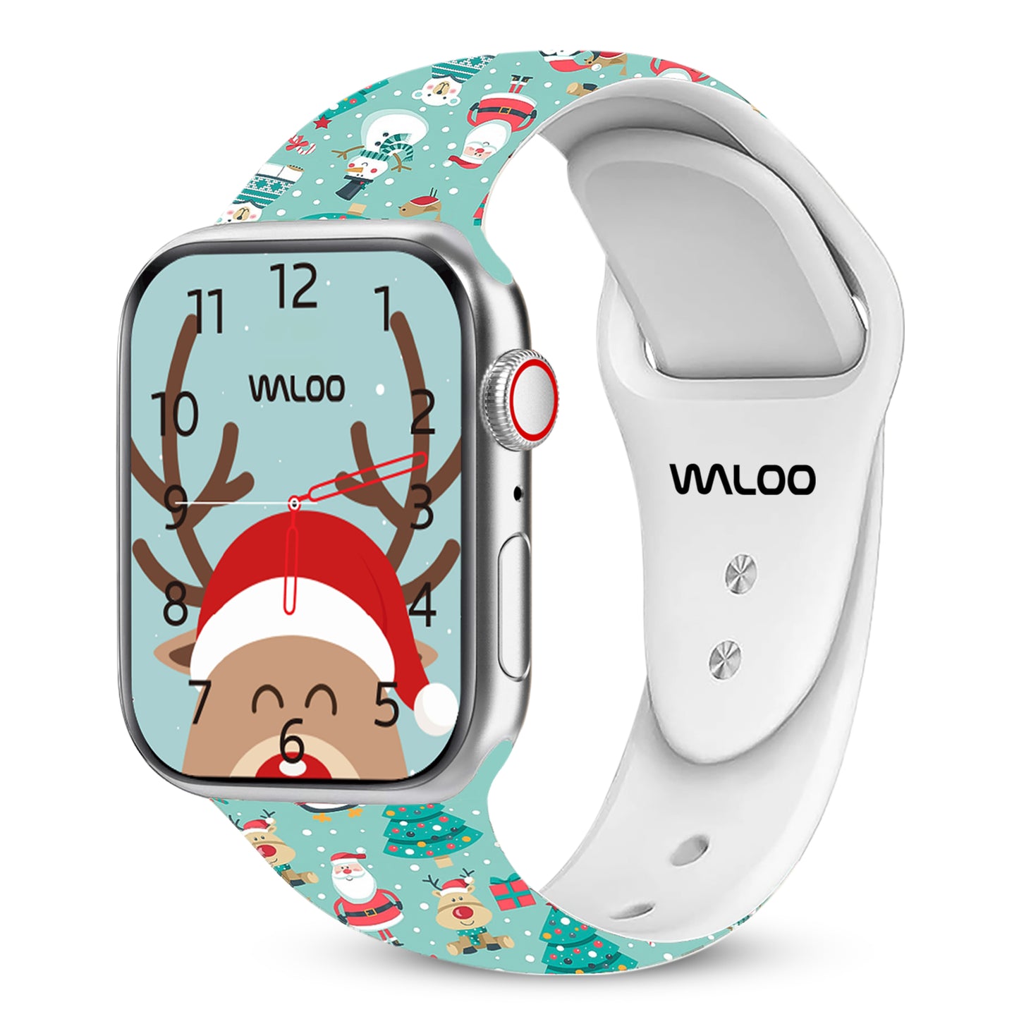 Waloo Christmas/Holiday Fun Silicone Sport Band For Apple Watch