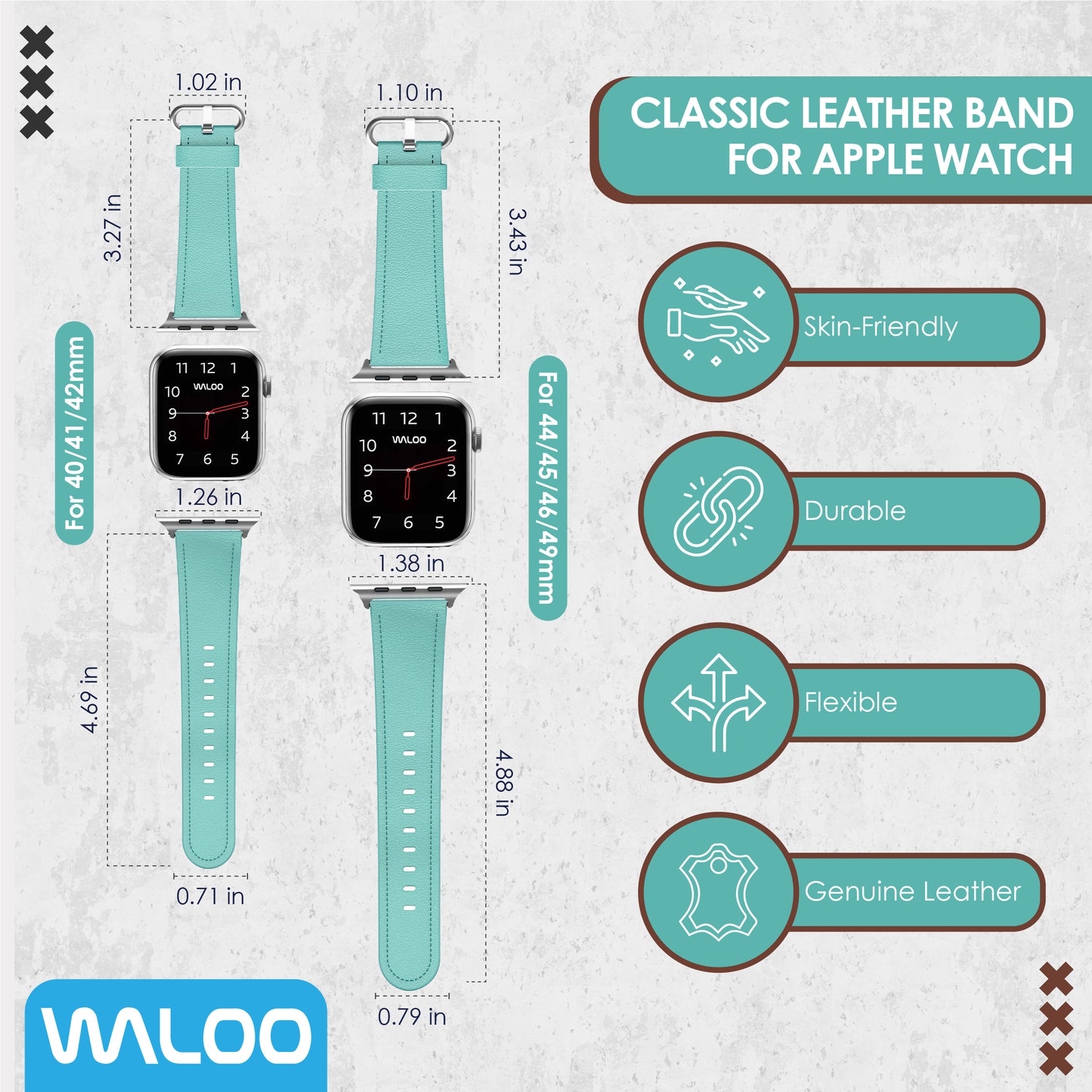 Waloo Classic Leather Band For Apple Watch