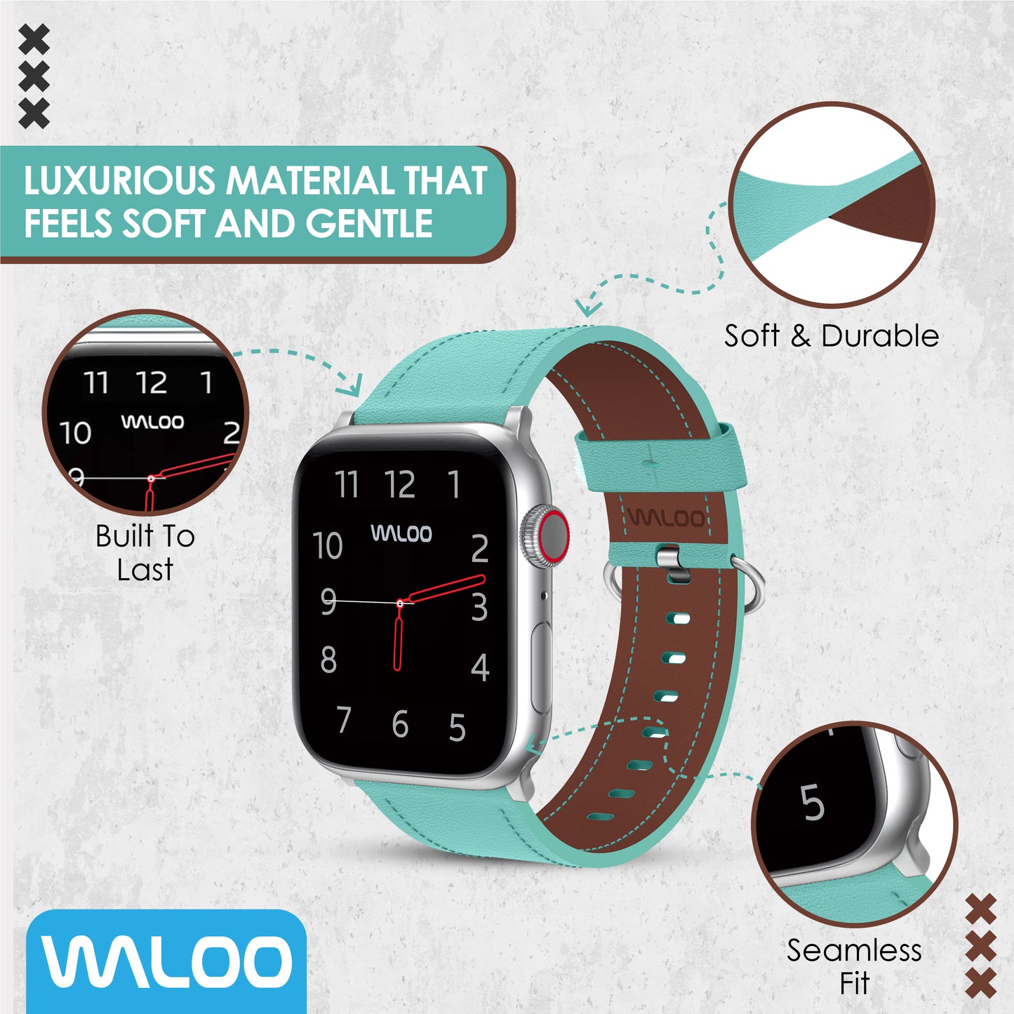 Waloo Classic Leather Band For Apple Watch
