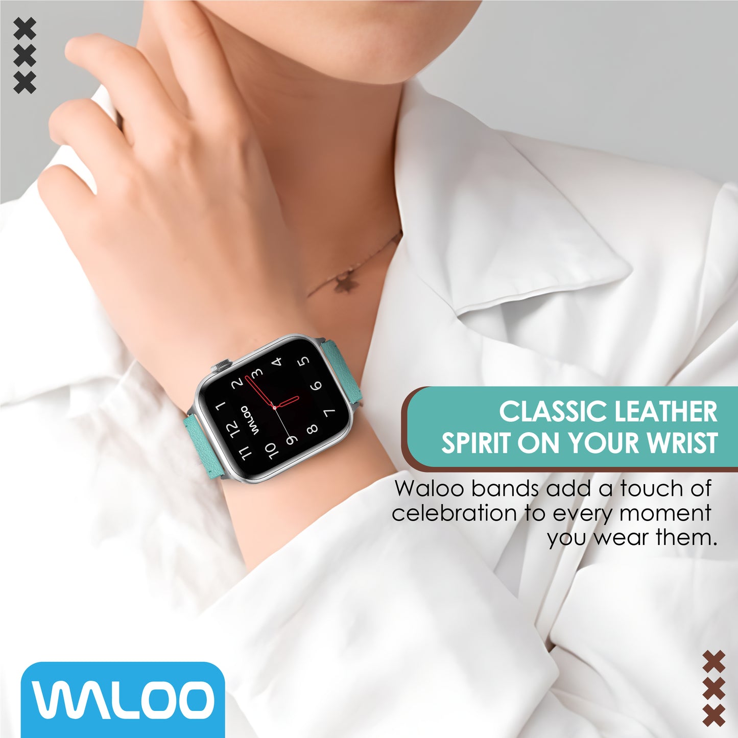 Waloo Classic Leather Band For Apple Watch