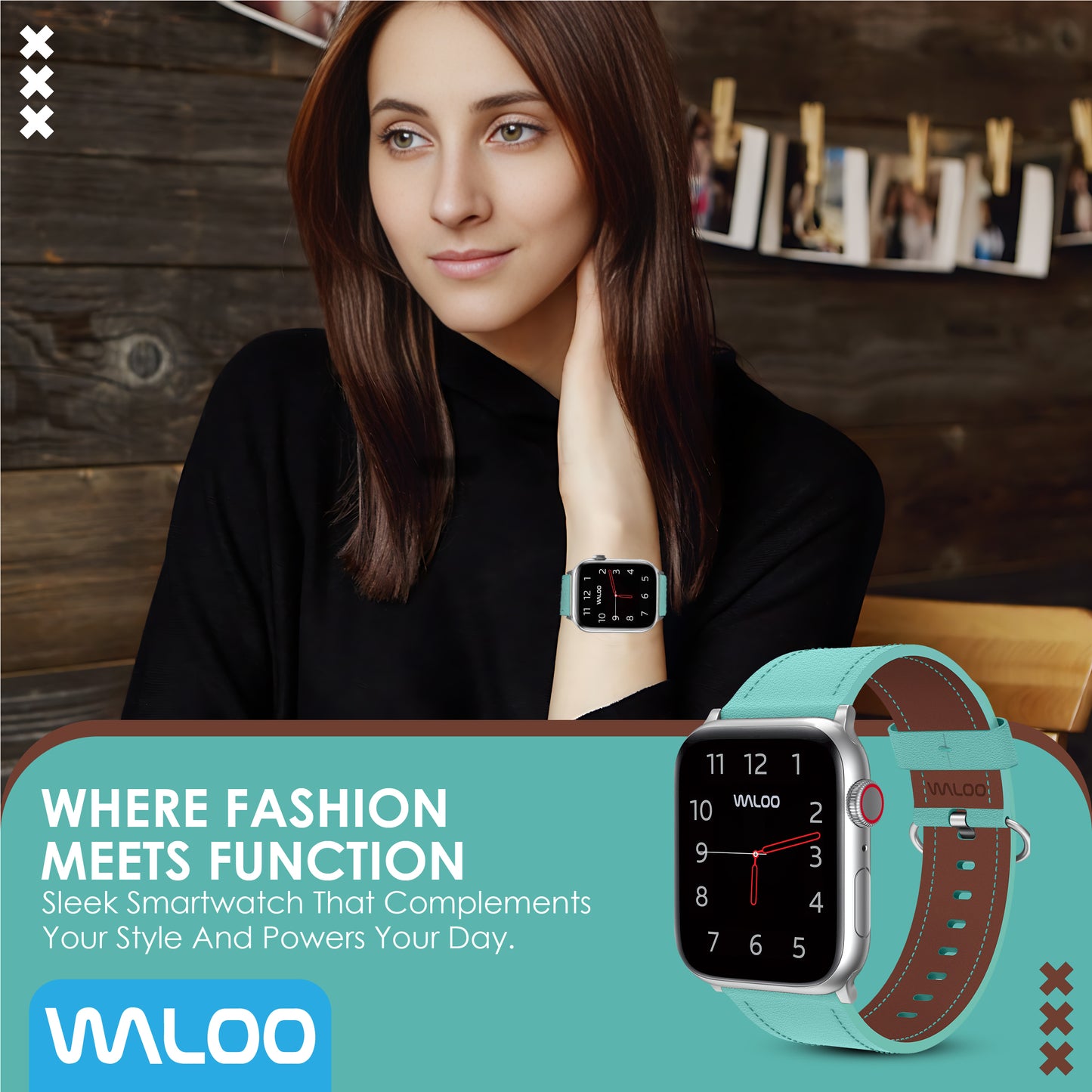 Waloo Classic Leather Band For Apple Watch