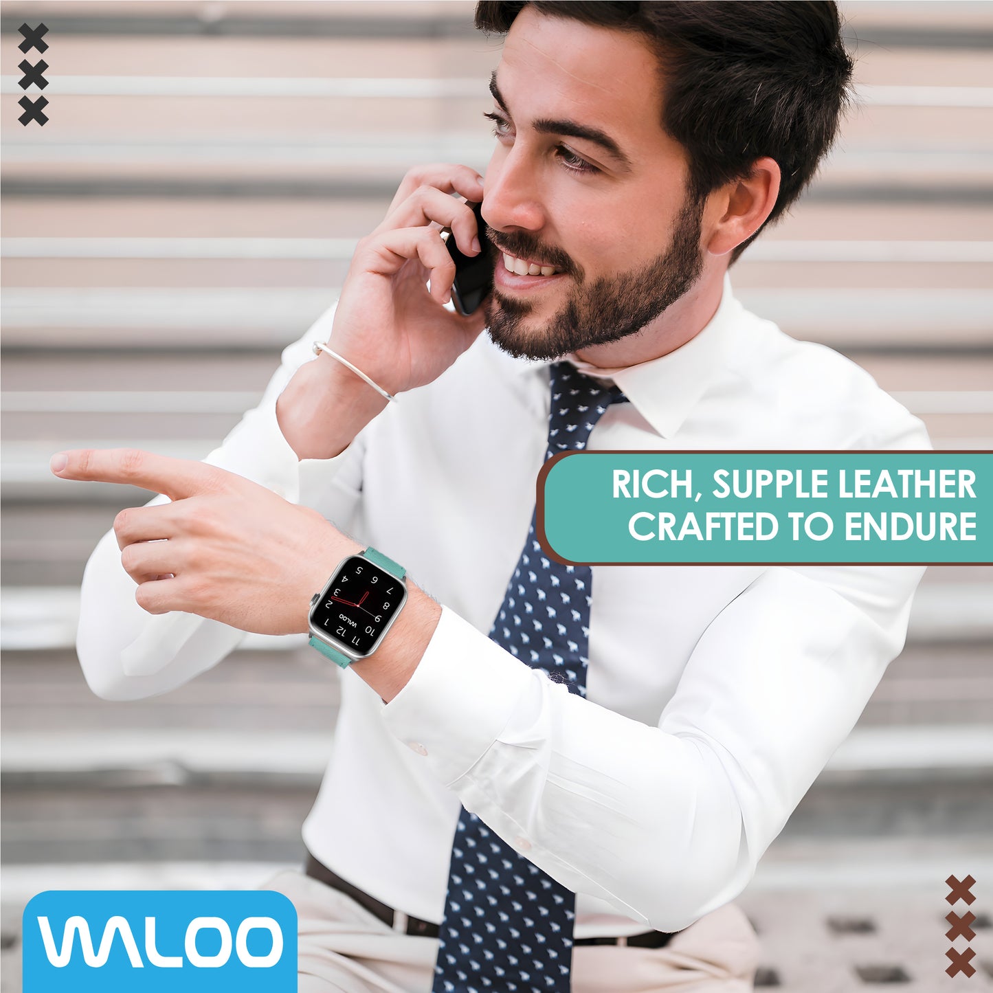 Waloo Classic Leather Band For Apple Watch