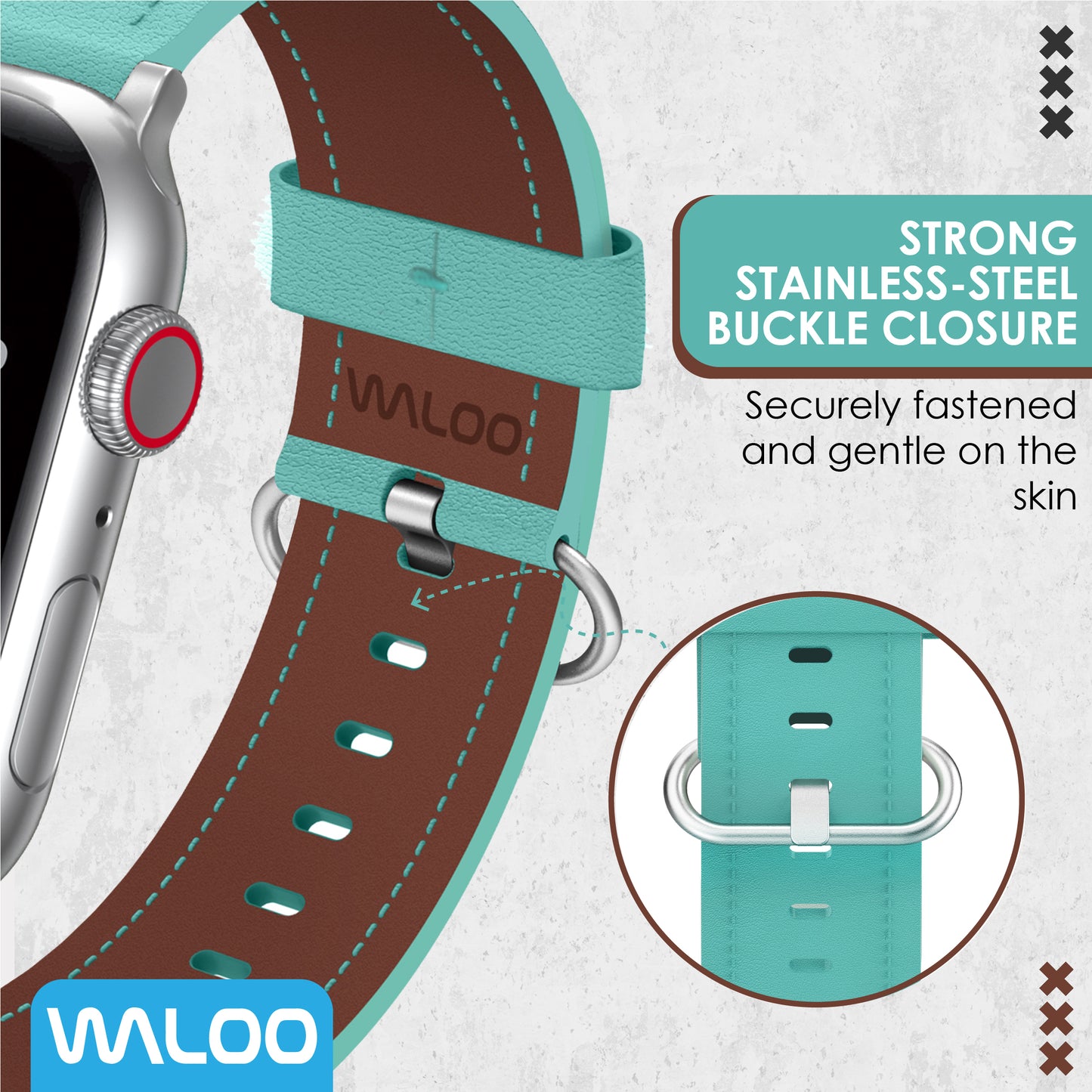 Waloo Classic Leather Band For Apple Watch