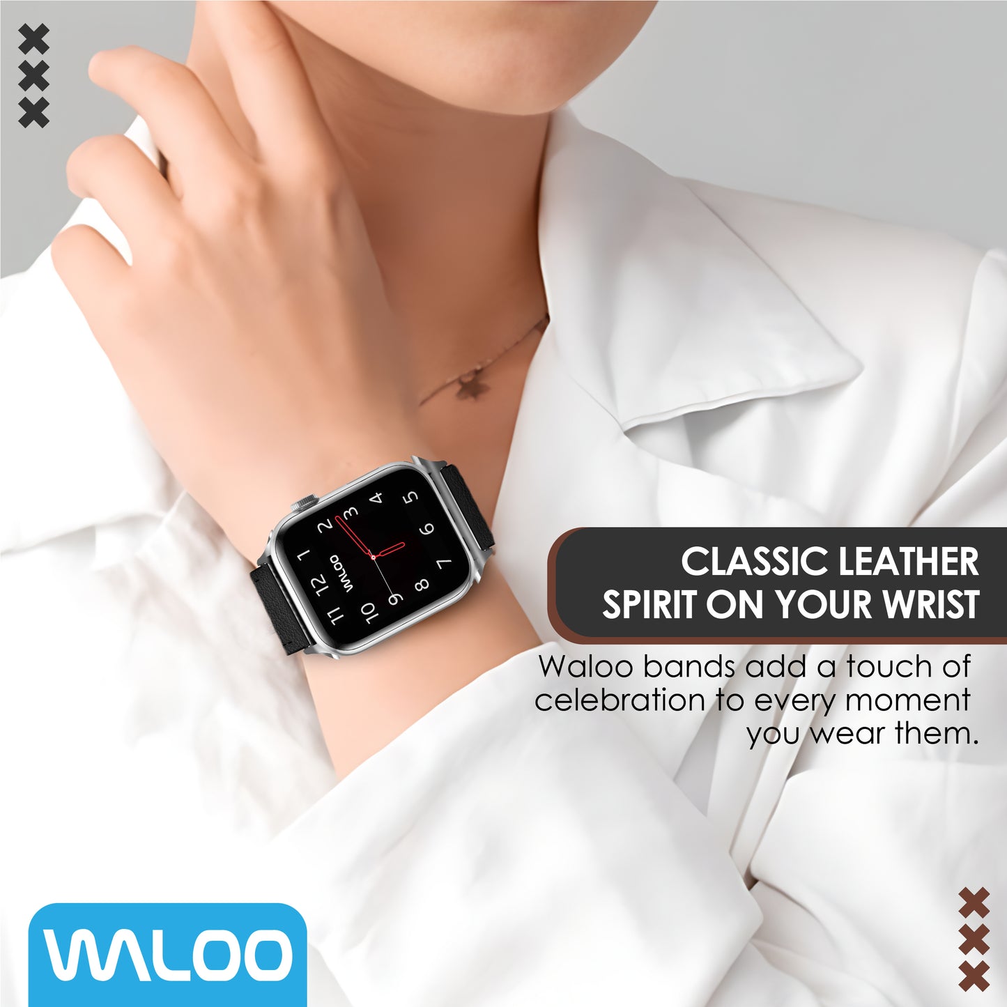 Waloo Classic Leather Band For Apple Watch