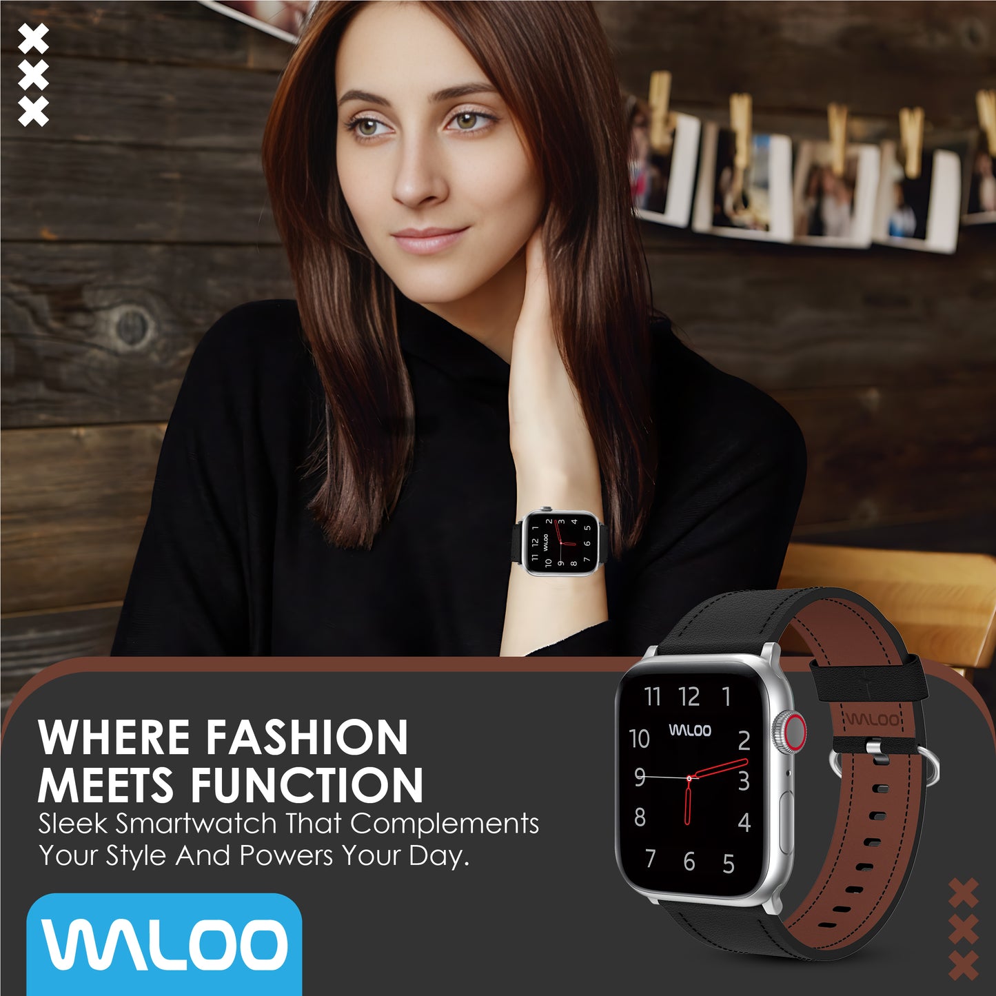 Waloo Classic Leather Band For Apple Watch