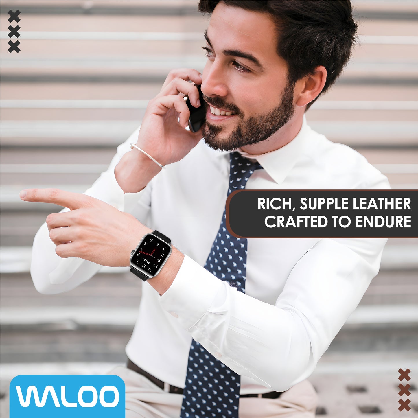 Waloo Classic Leather Band For Apple Watch