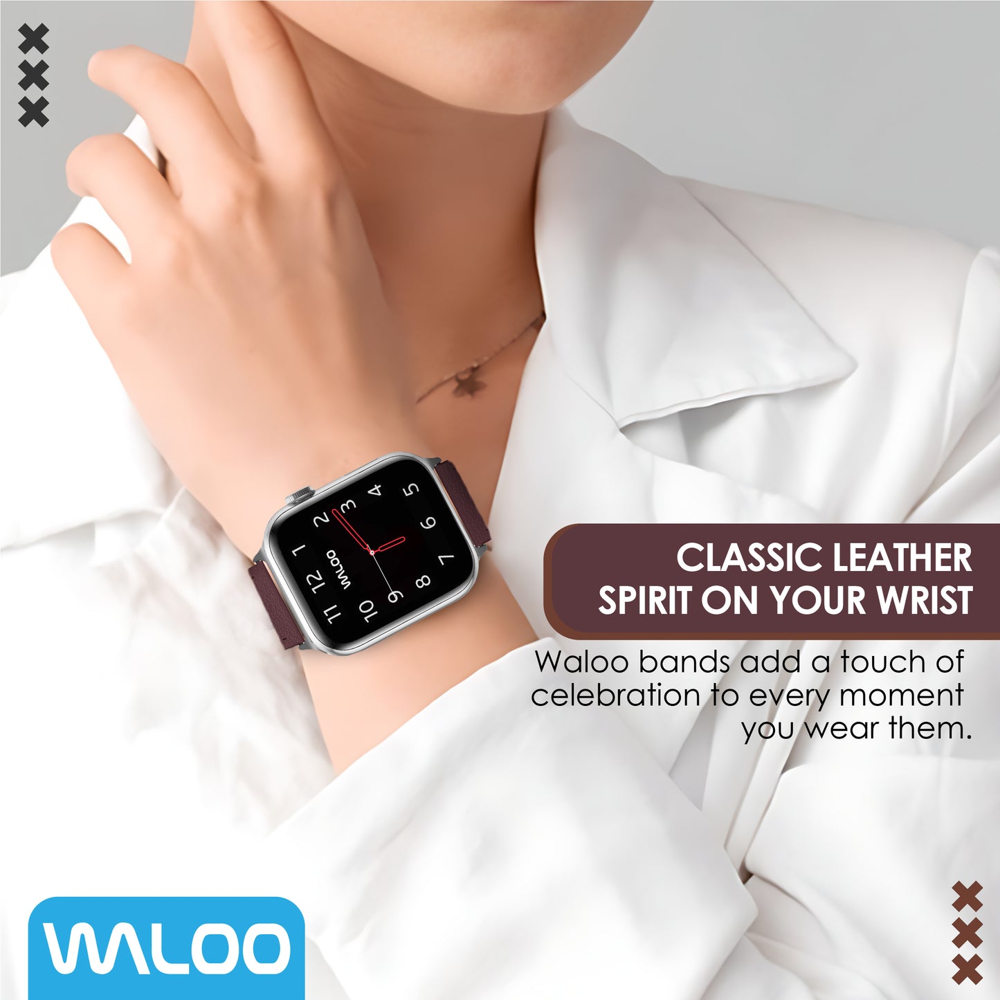 Waloo Classic Leather Band For Apple Watch