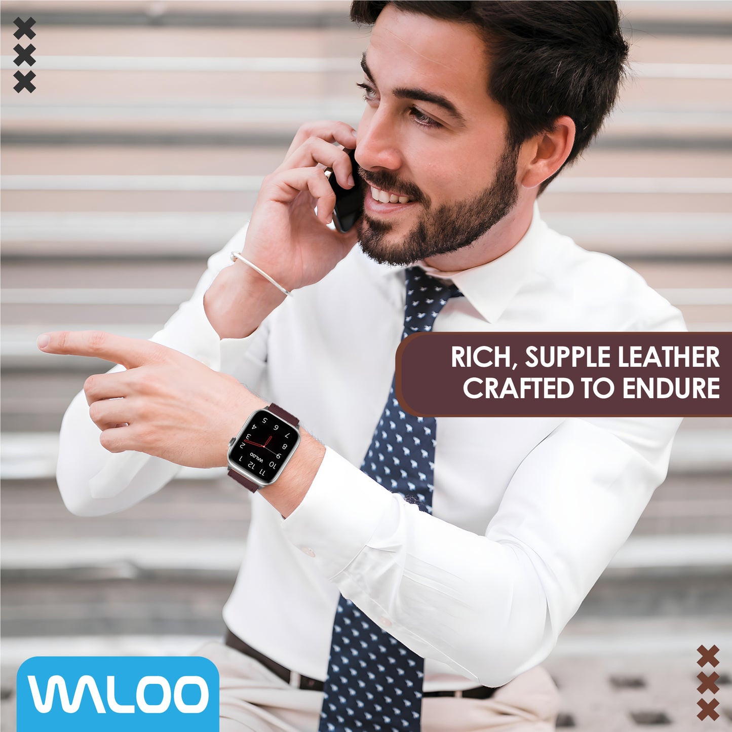 Waloo Classic Leather Band For Apple Watch