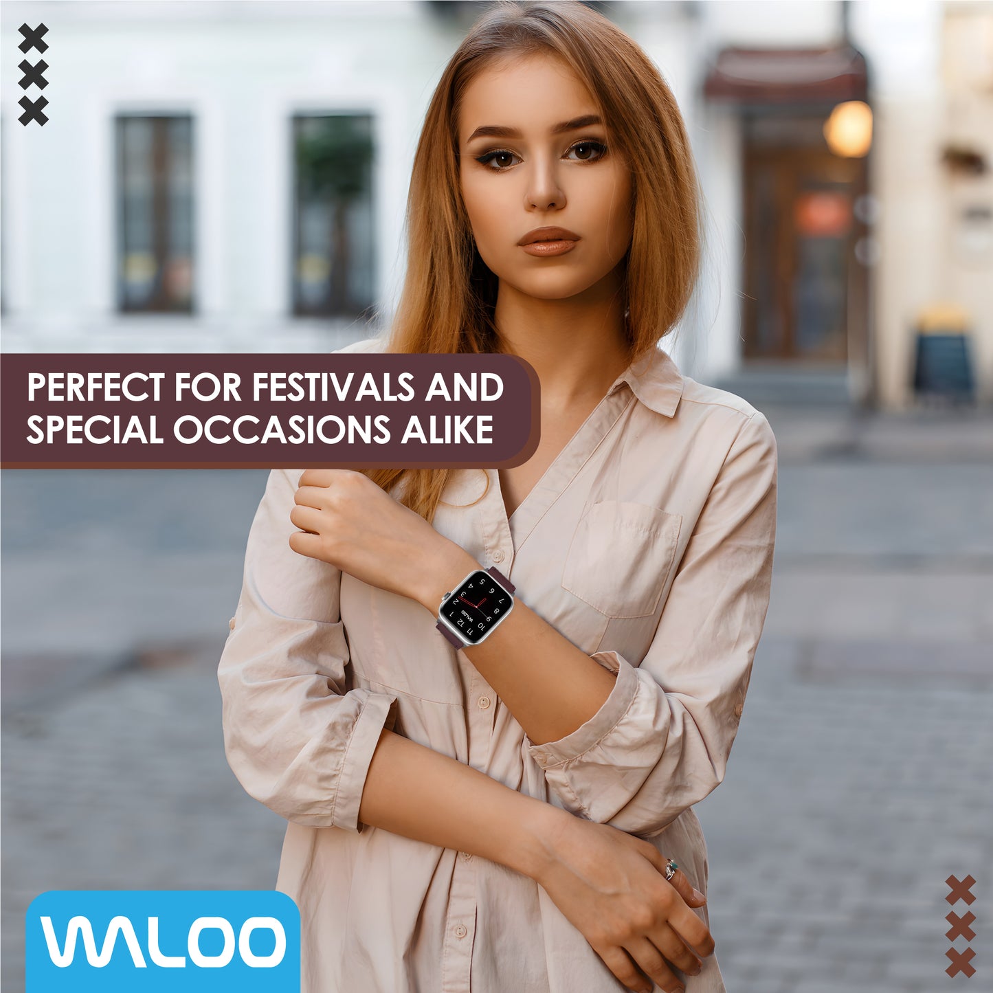Waloo Classic Leather Band For Apple Watch