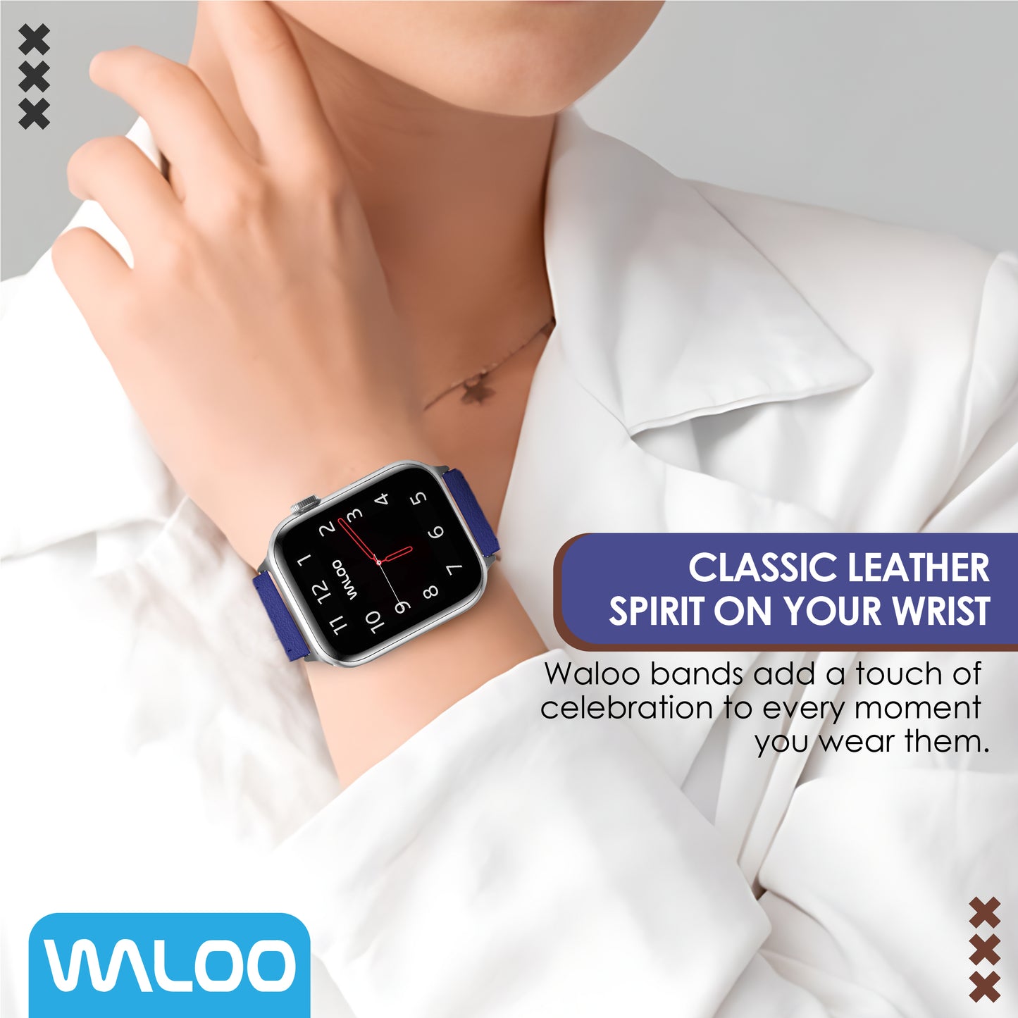 Waloo Classic Leather Band For Apple Watch