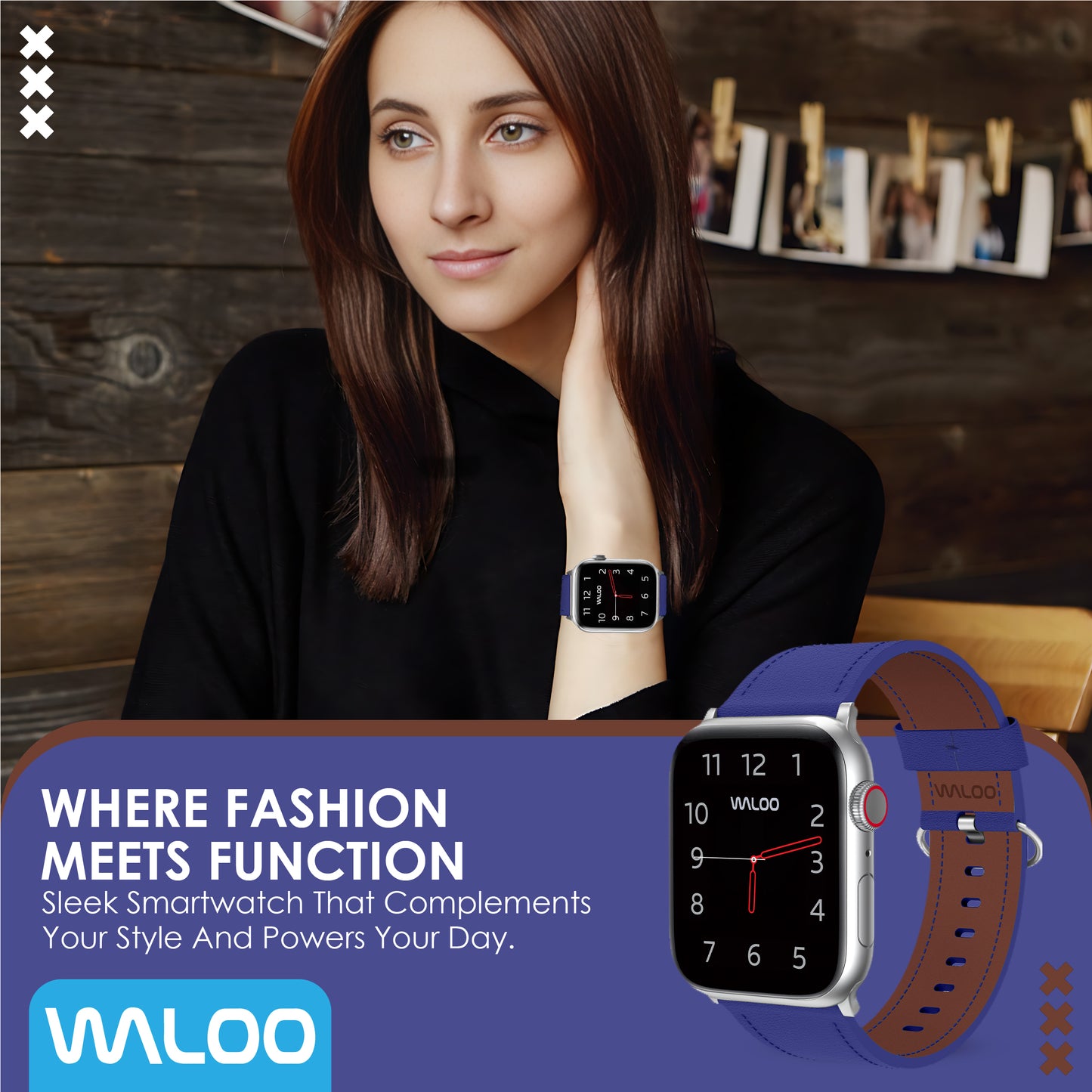 Waloo Classic Leather Band For Apple Watch