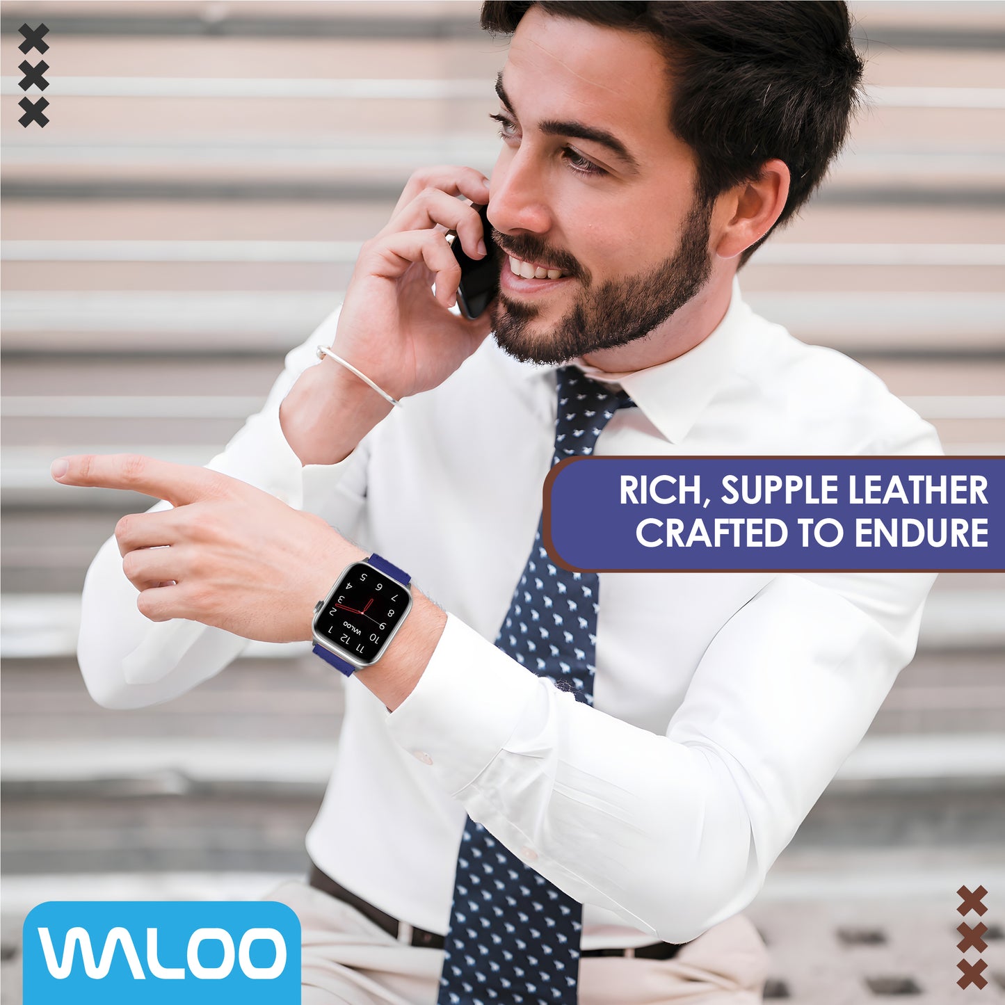 Waloo Classic Leather Band For Apple Watch