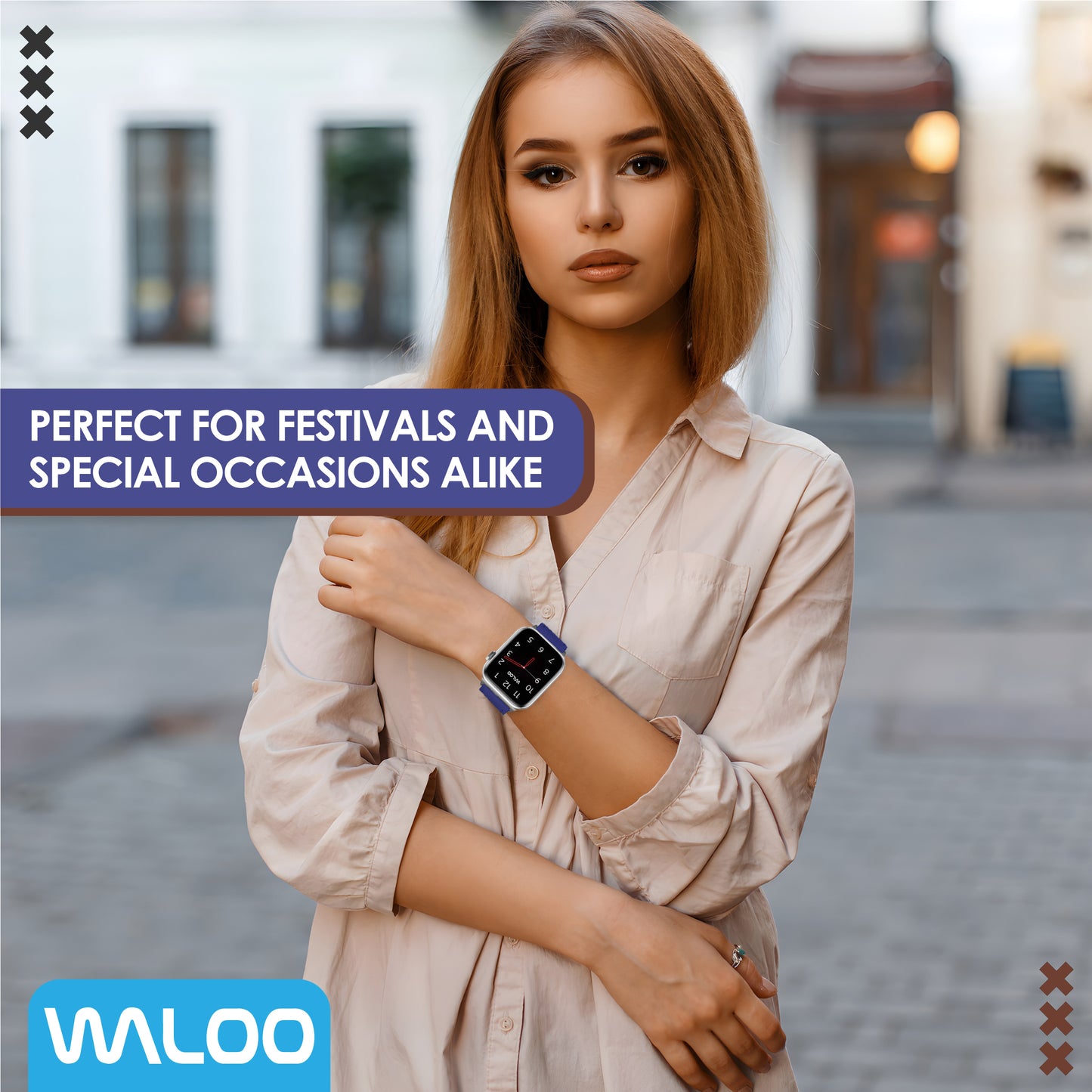 Waloo Classic Leather Band For Apple Watch