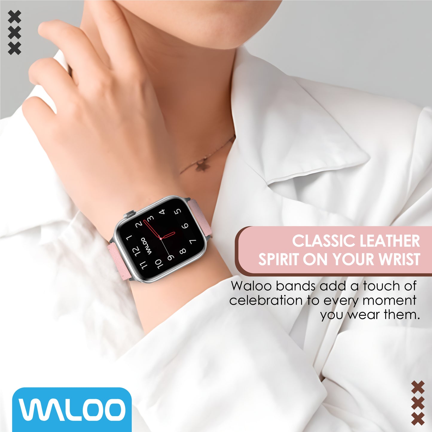 Waloo Classic Leather Band For Apple Watch