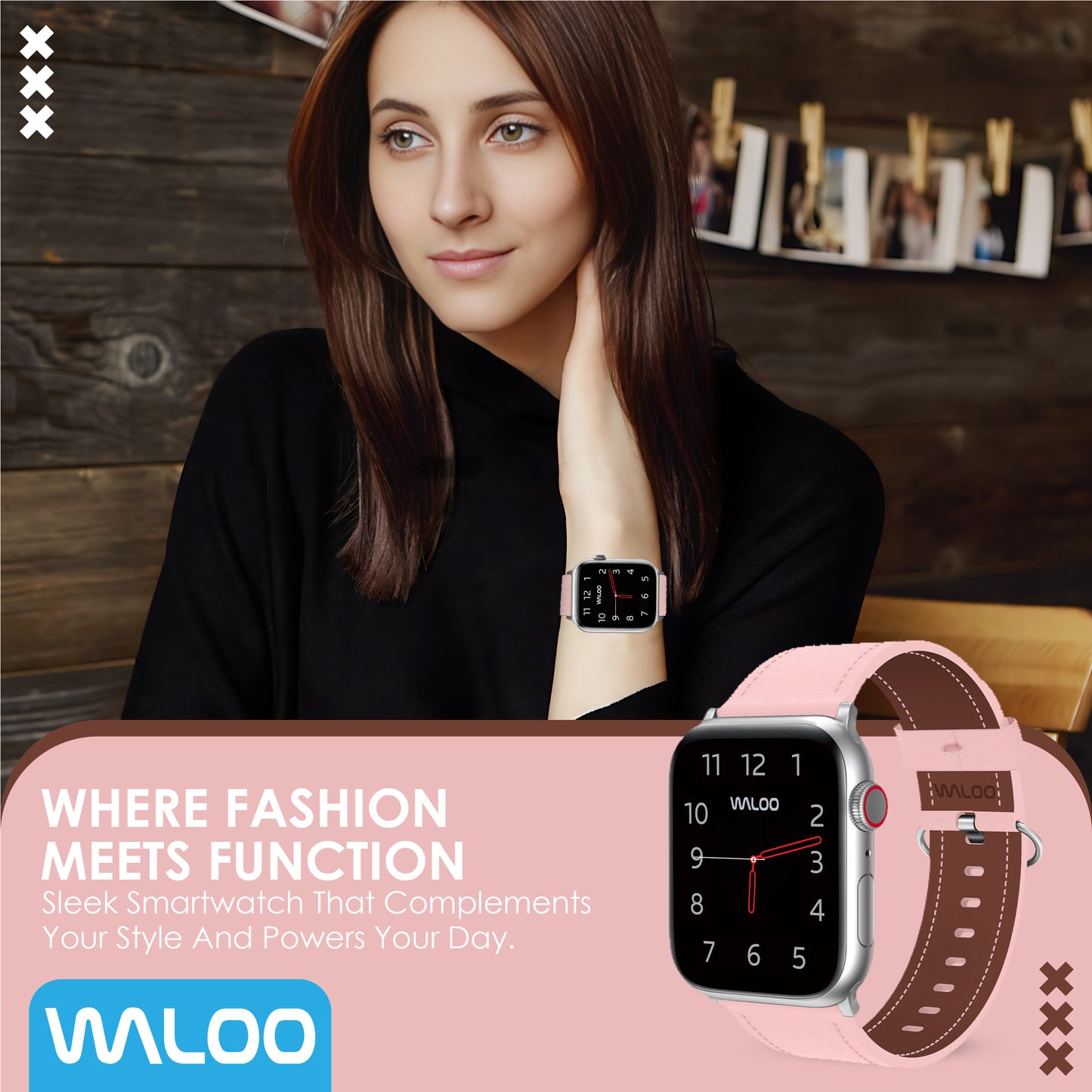 Waloo Classic Leather Band For Apple Watch