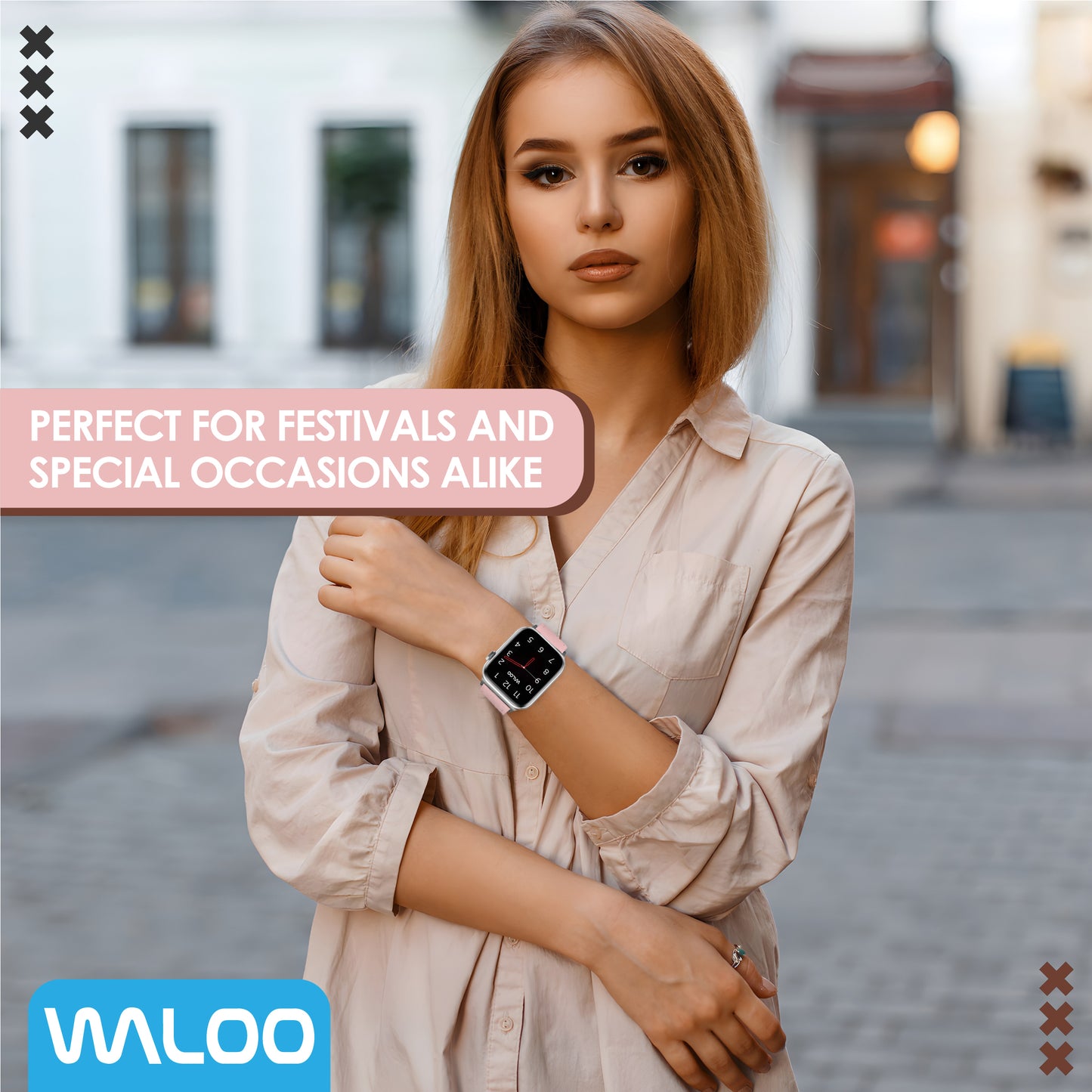 Waloo Classic Leather Band For Apple Watch