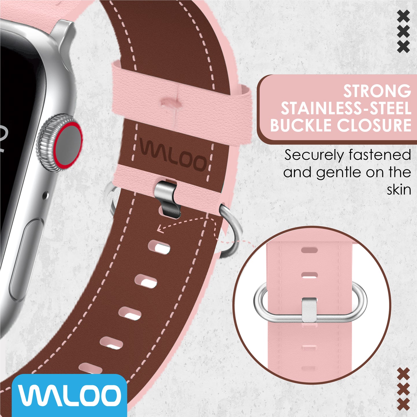 Waloo Classic Leather Band For Apple Watch