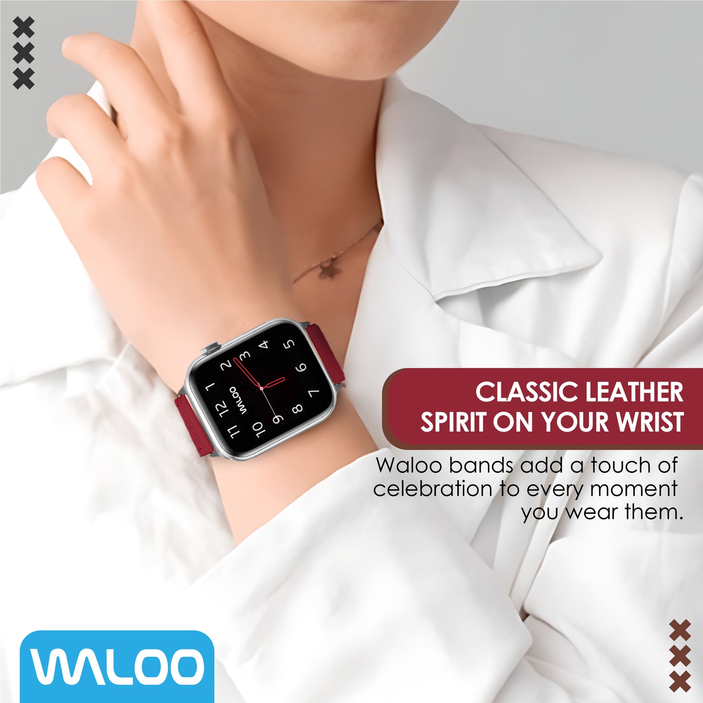 Waloo Classic Leather Band For Apple Watch