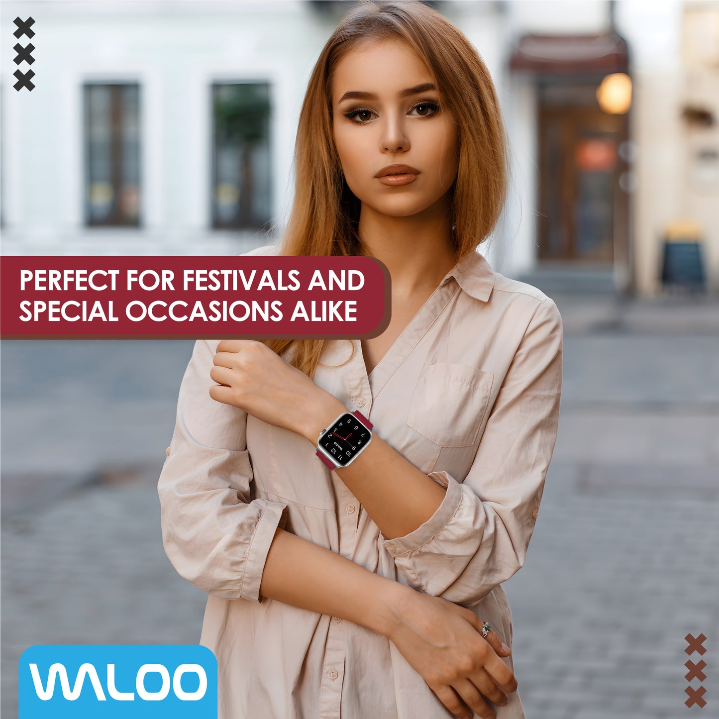 Waloo Classic Leather Band For Apple Watch