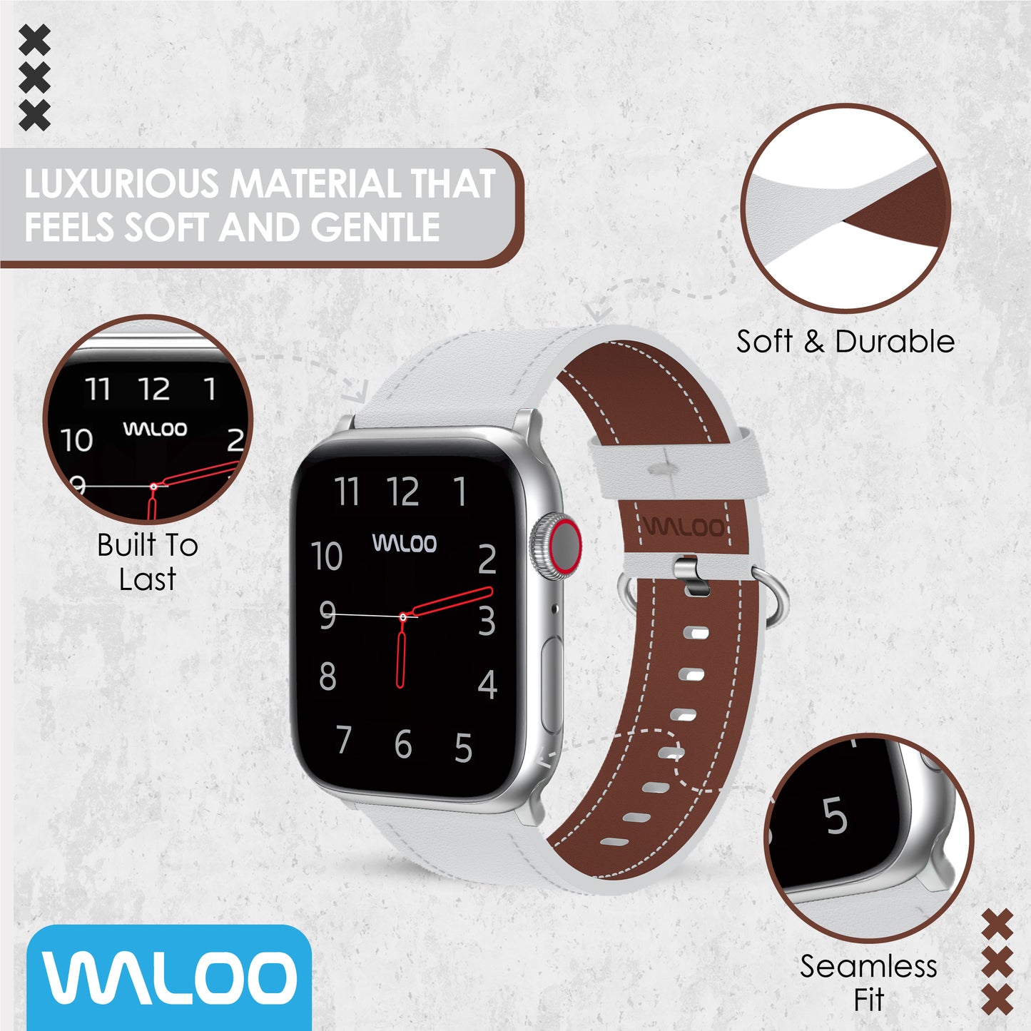 Waloo Classic Leather Band For Apple Watch