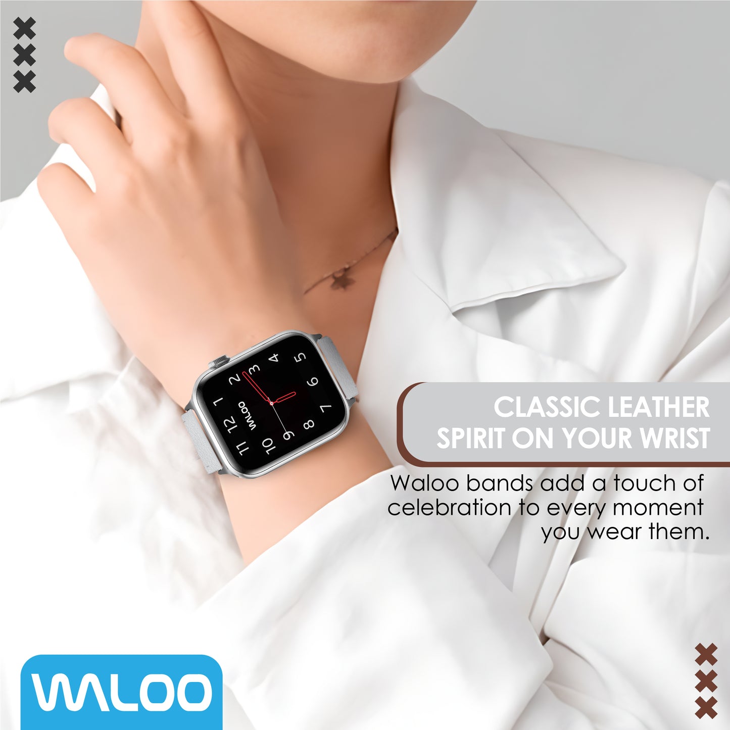 Waloo Classic Leather Band For Apple Watch