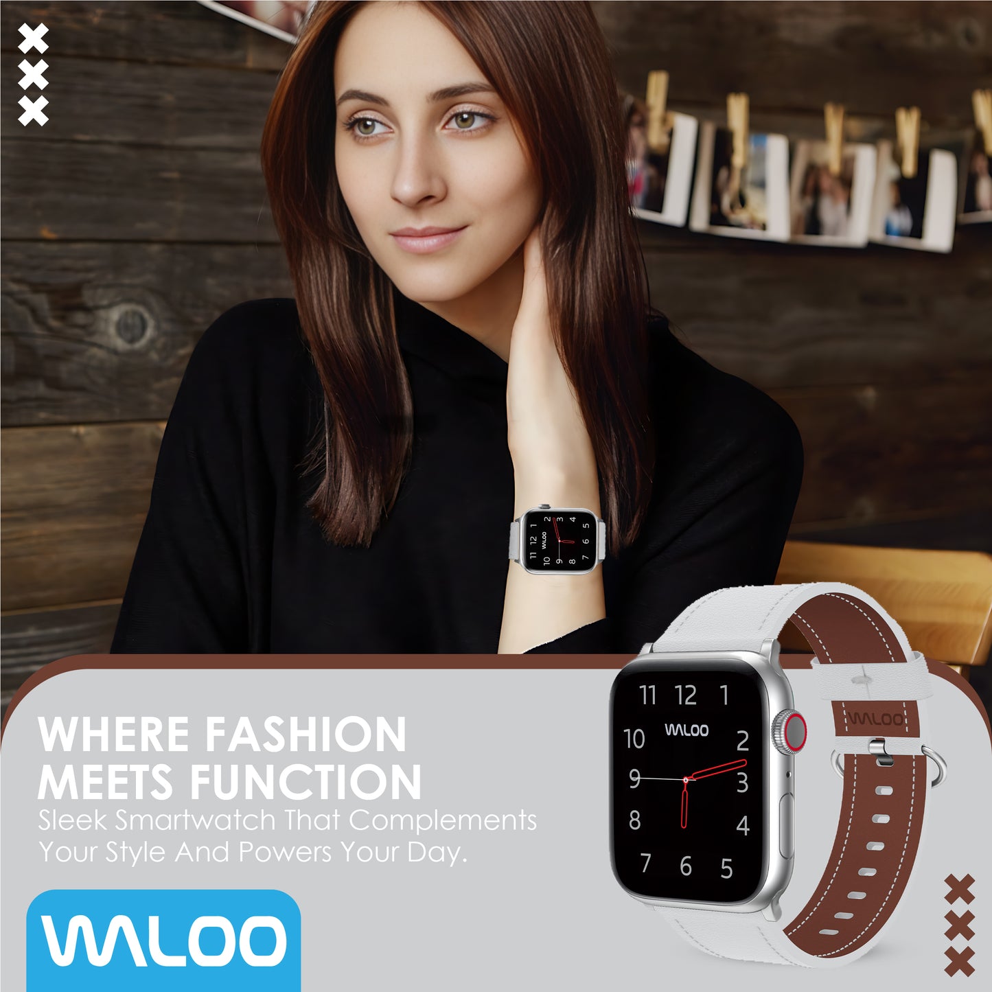 Waloo Classic Leather Band For Apple Watch