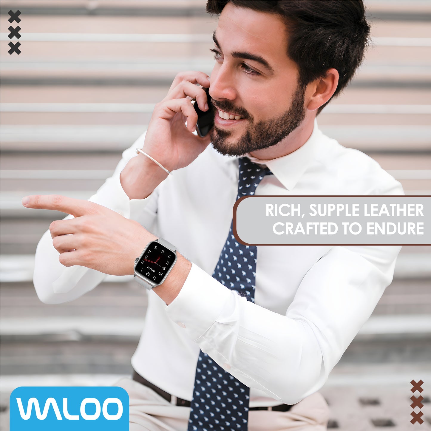 Waloo Classic Leather Band For Apple Watch