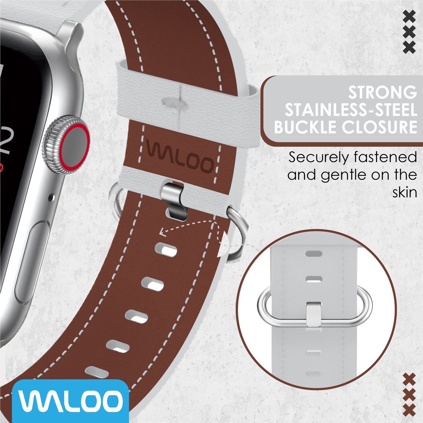 Waloo Classic Leather Band For Apple Watch