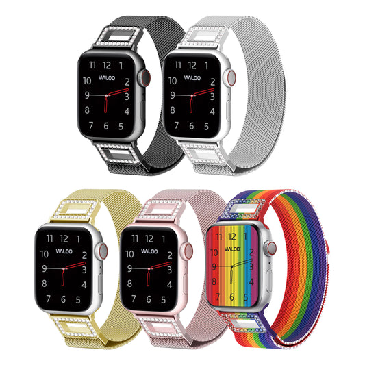 Waloo Diamond Magnetic Mesh Band For Apple Watch