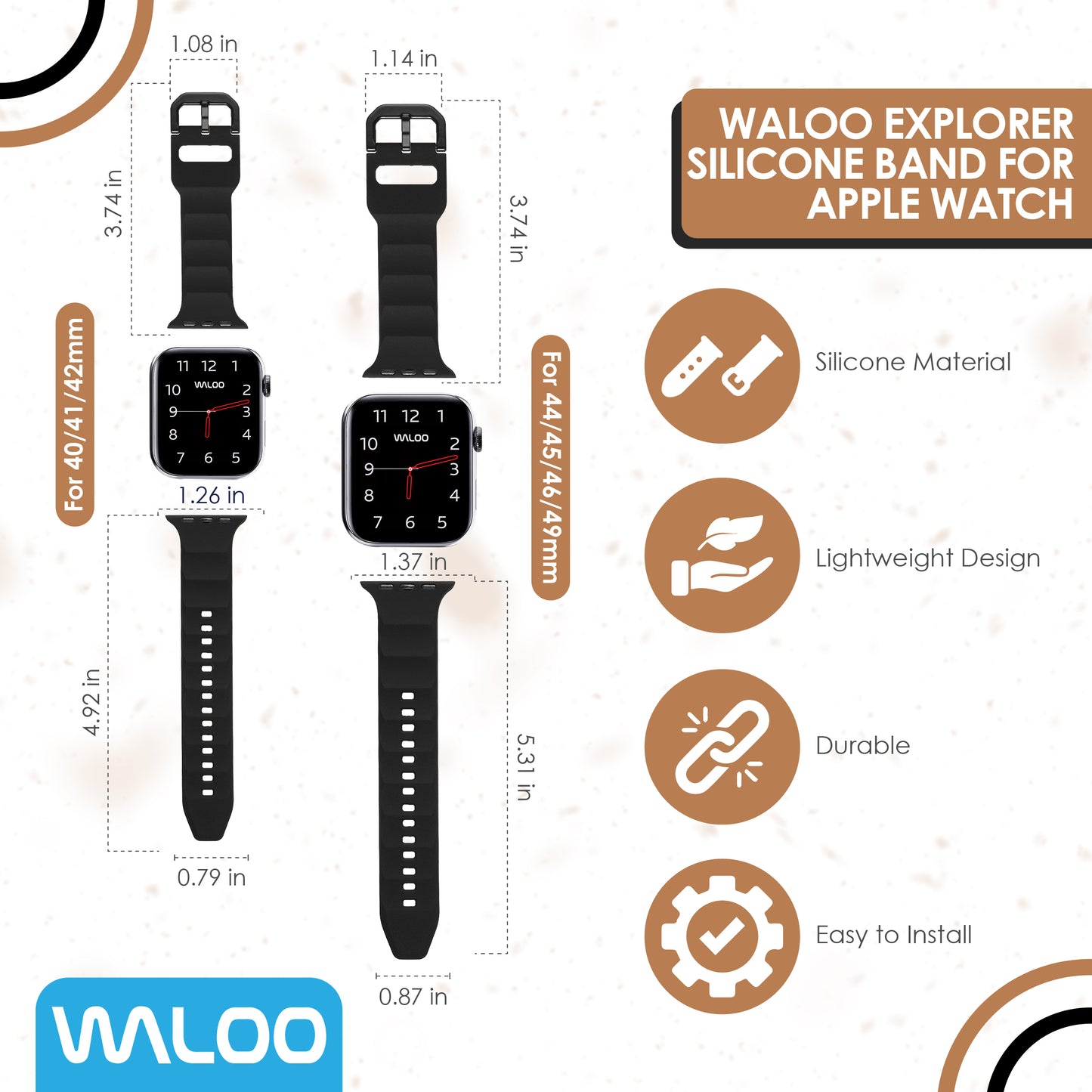 Waloo Explorer Silicone Band For Apple Watch