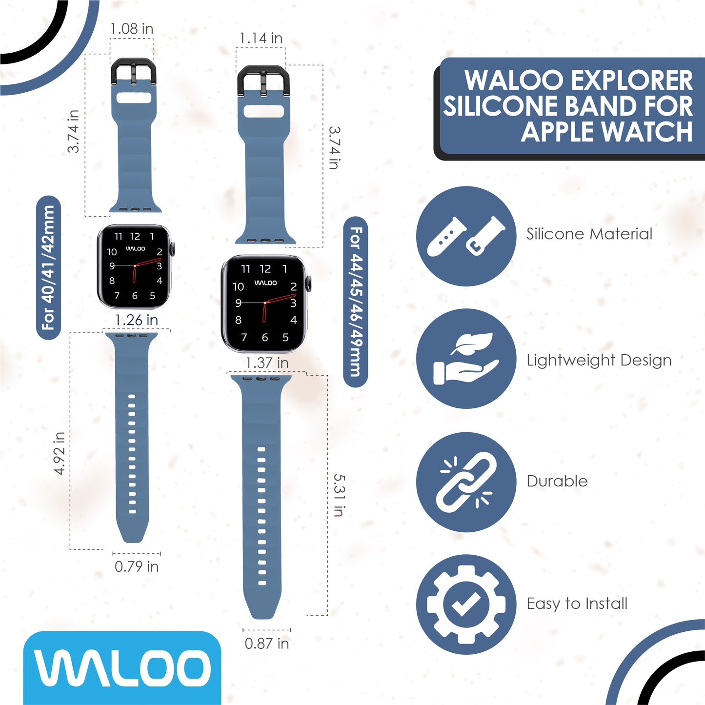 Waloo Explorer Silicone Band For Apple Watch