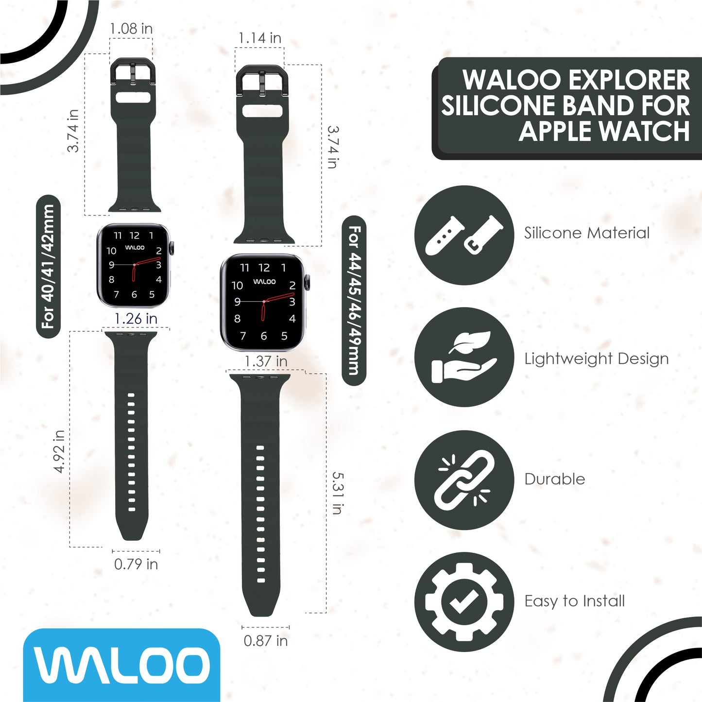 Waloo Explorer Silicone Band For Apple Watch