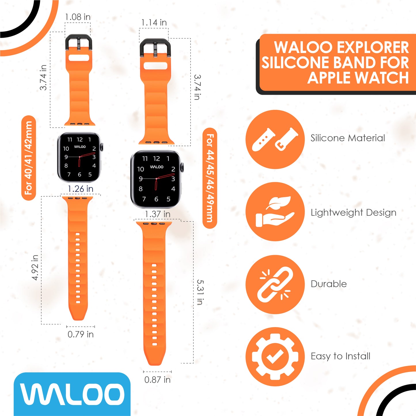 Waloo Explorer Silicone Band For Apple Watch