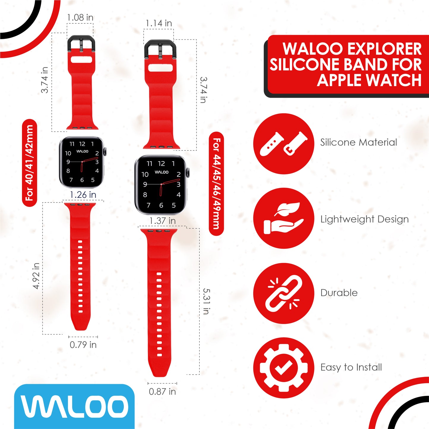 Waloo Explorer Silicone Band For Apple Watch