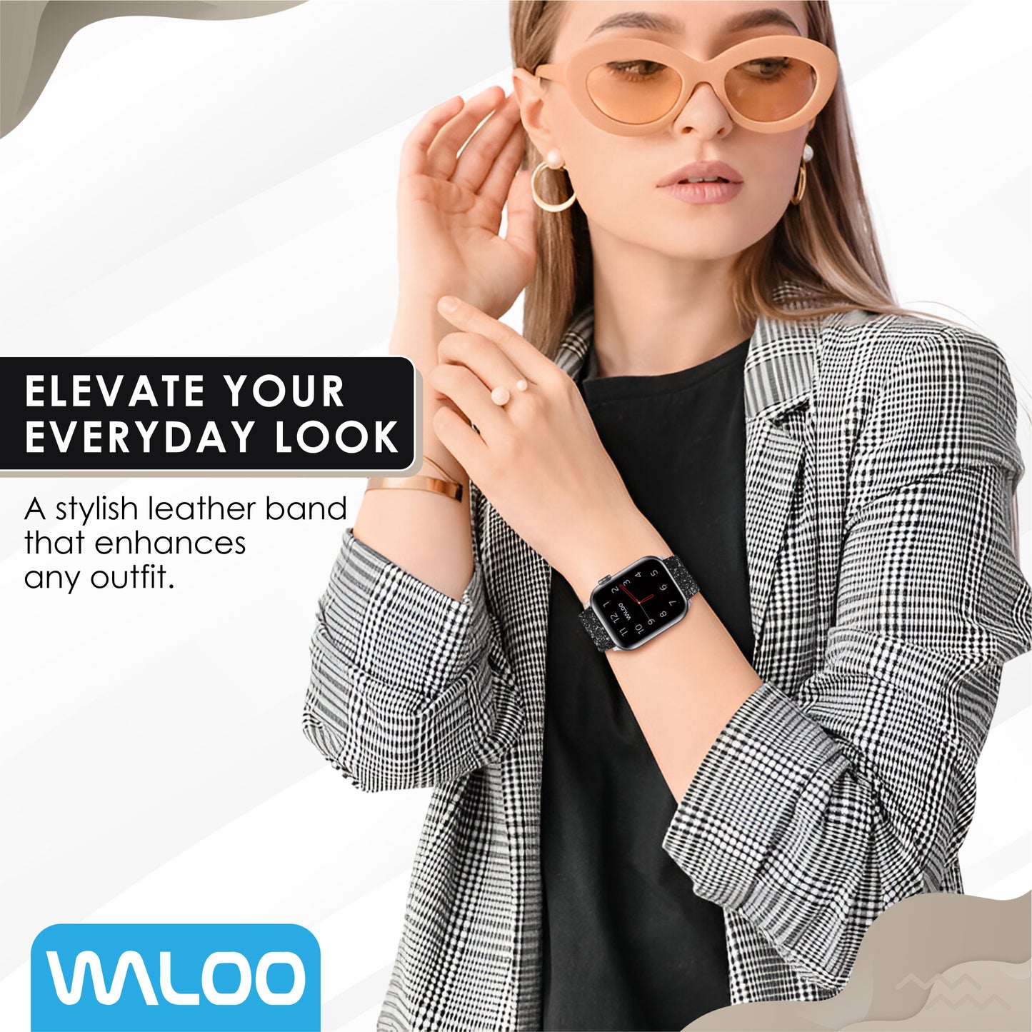 Waloo Leather Bling Band For Apple Watch