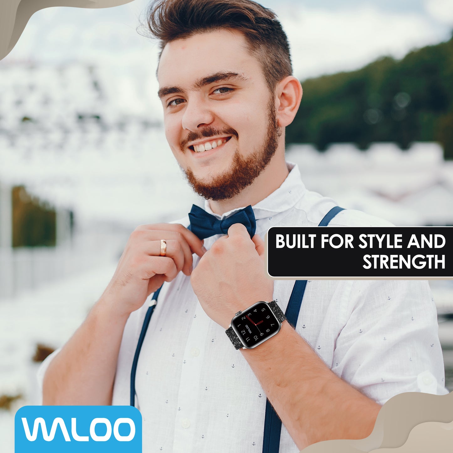 Waloo Leather Bling Band For Apple Watch